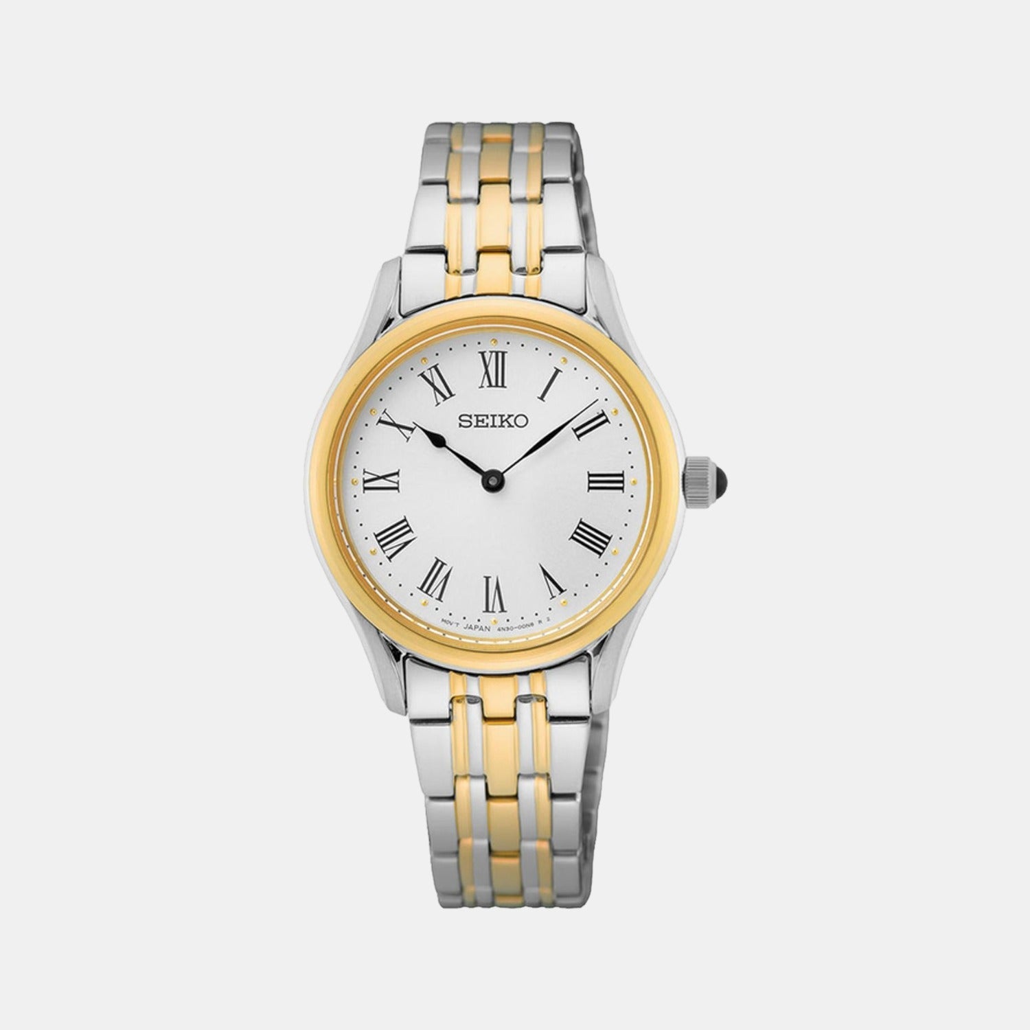 Seiko Dress Women Quartz White Dial Analog Stainless Steel Watch SWR070P1