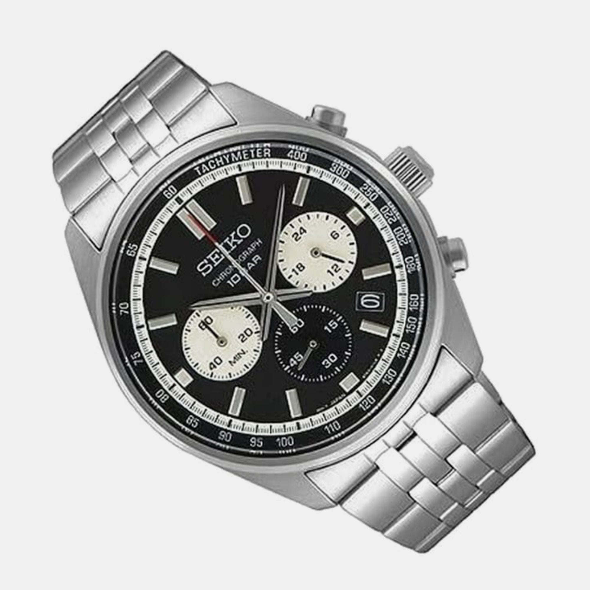 Seiko Dress Men Quartz Black Dial Chronograph Stainless Steel Watch SSB429P1 - view 3