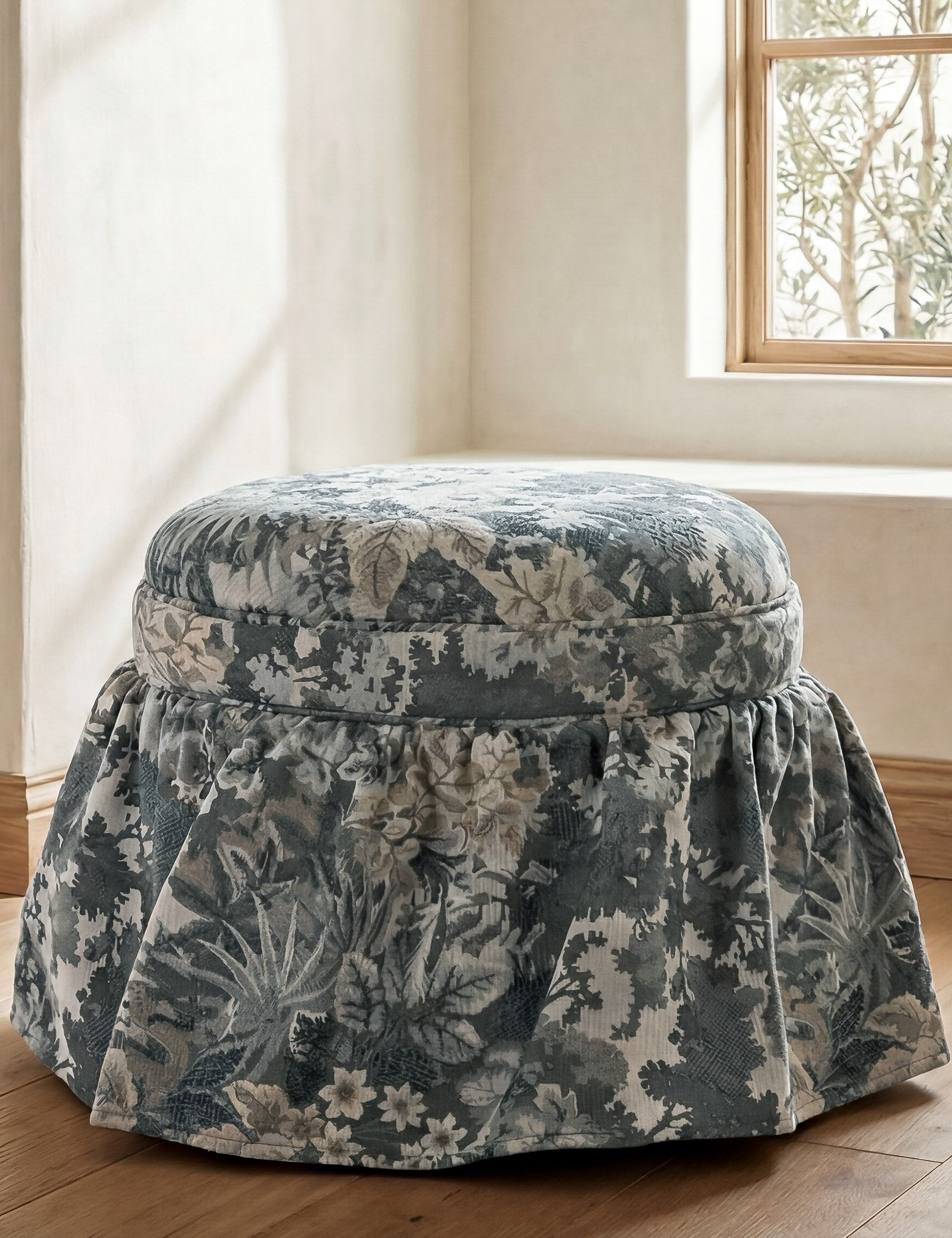 Lulu and Georgia Tompkins Round Storage Ottoman - view 4