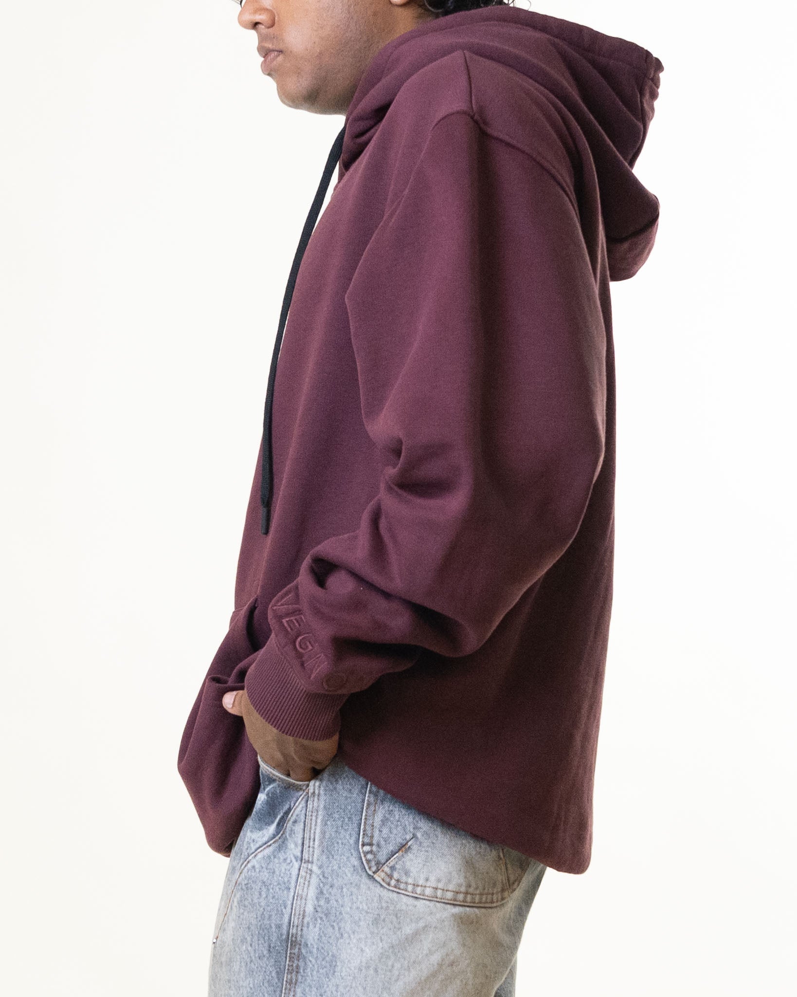VegNonVeg Burgundy Hoodie & Sweatpants Set - view 2