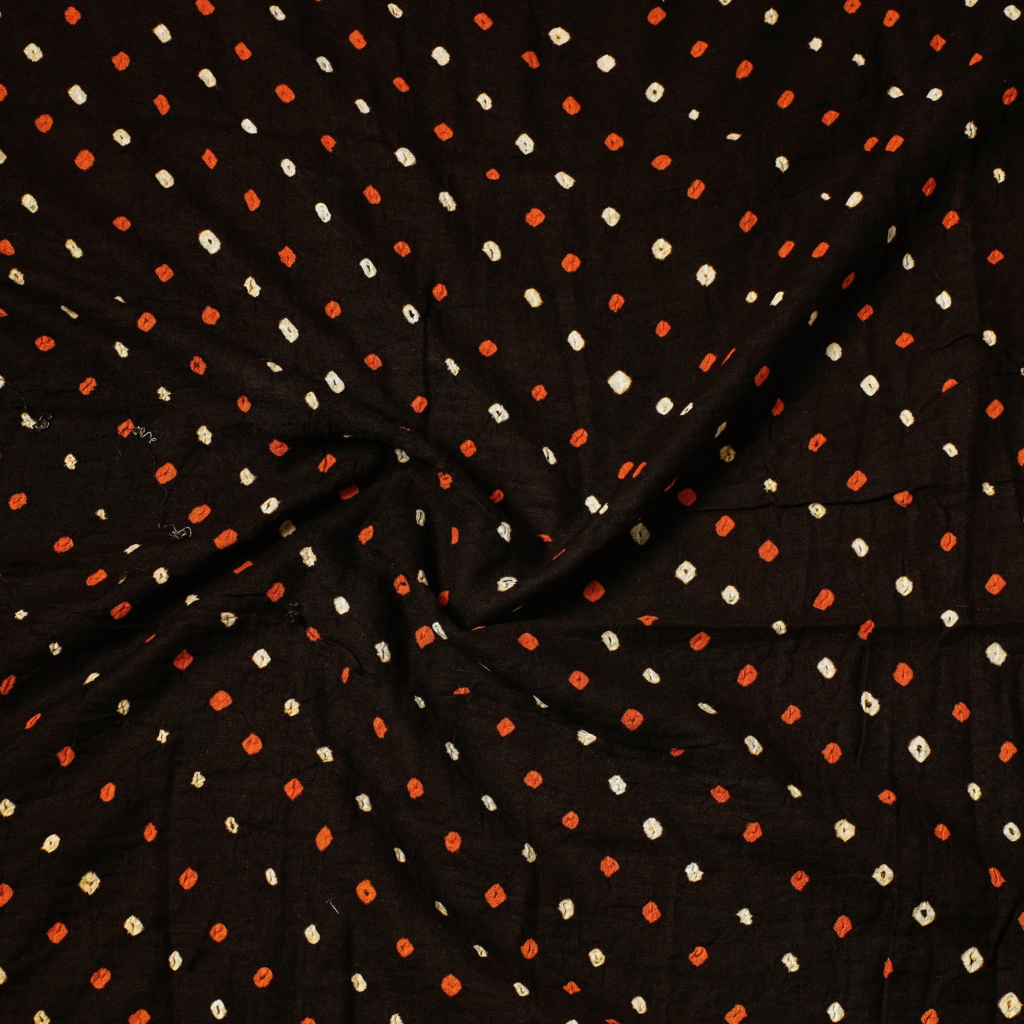 KACHCHH JI CHHAAP Black - Kutch Bandhani Tie-Dye Satin Cotton Precut Fabric - view 2