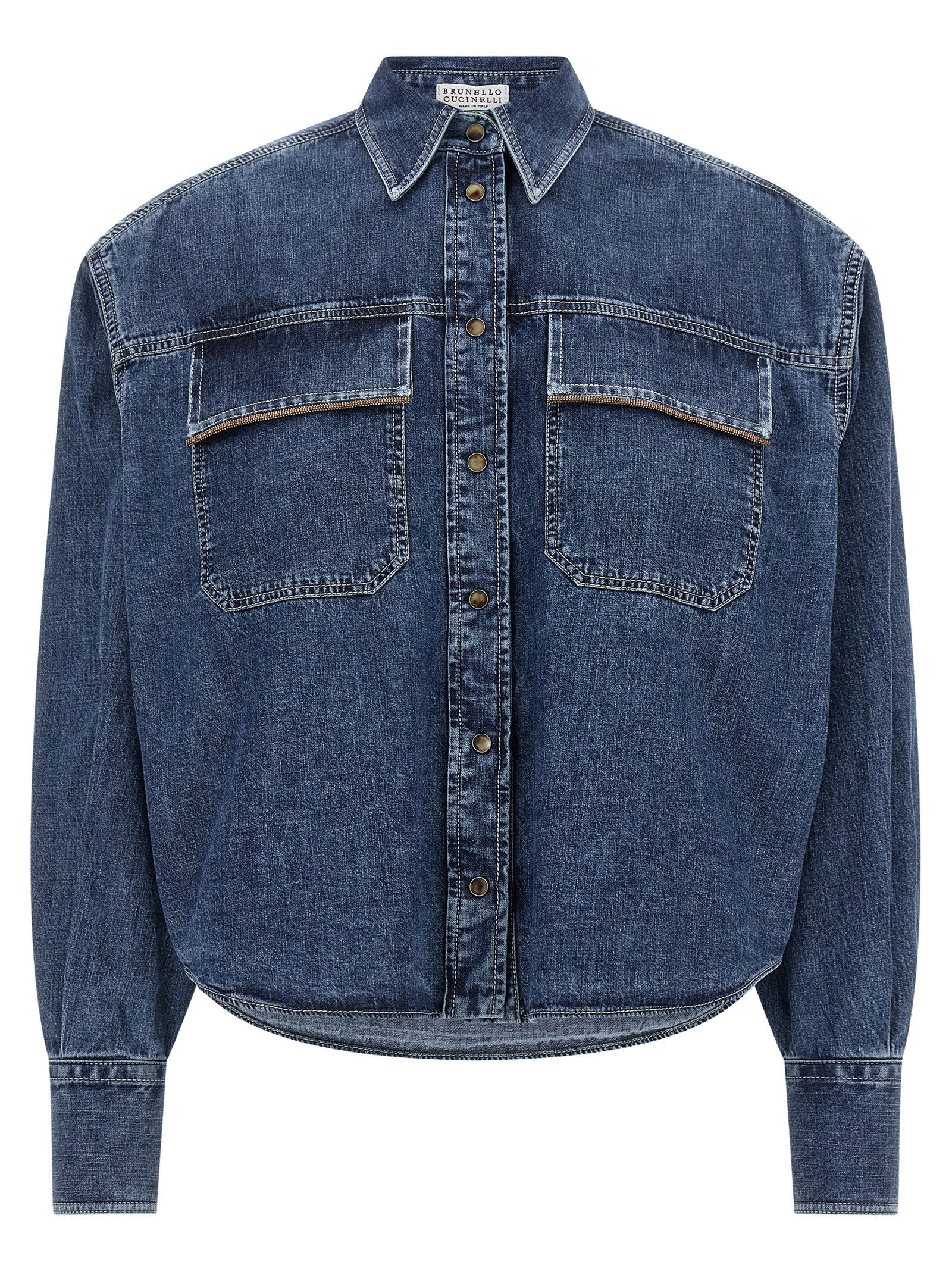Brunello Cucinelli Shiny Pockets Shirt – 100% cotton