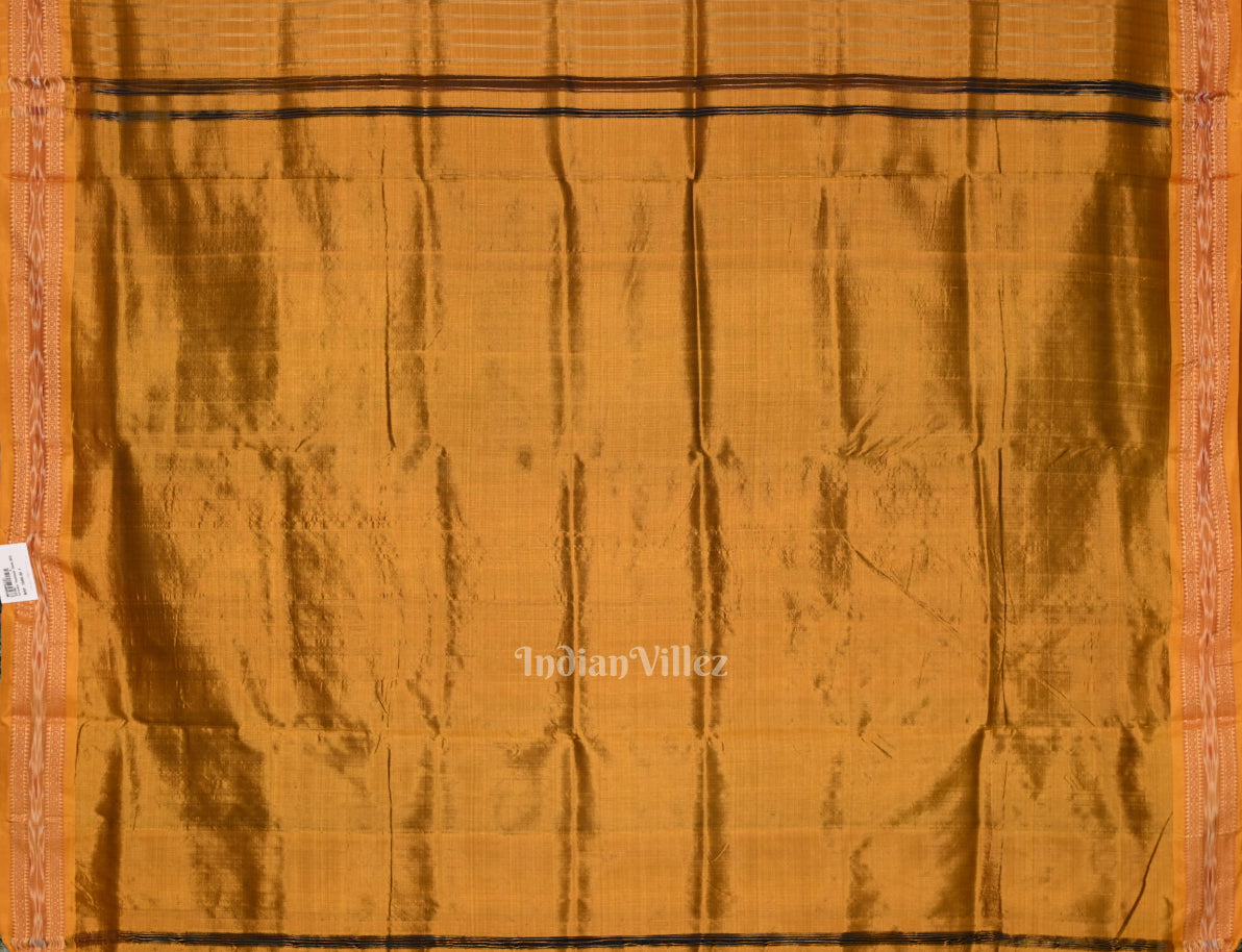 IndianVillèz Black Mustard Yellow Tribal Theme Odisha Ikat Khandua Silk Saree - view 4