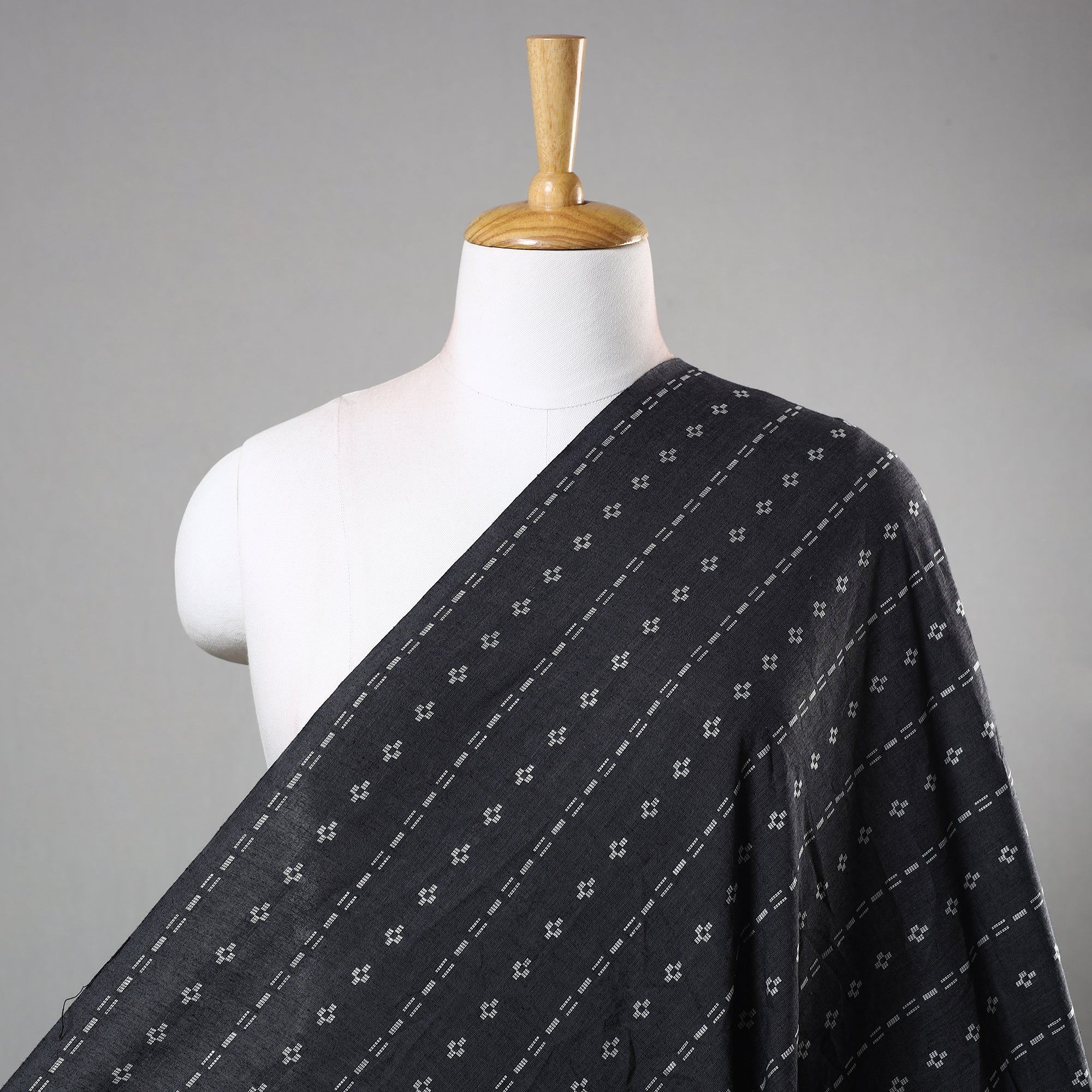 ITOKRI CRAFTS INITIATIVE Black - Prewashed Cotton Jacquard Fabric 01