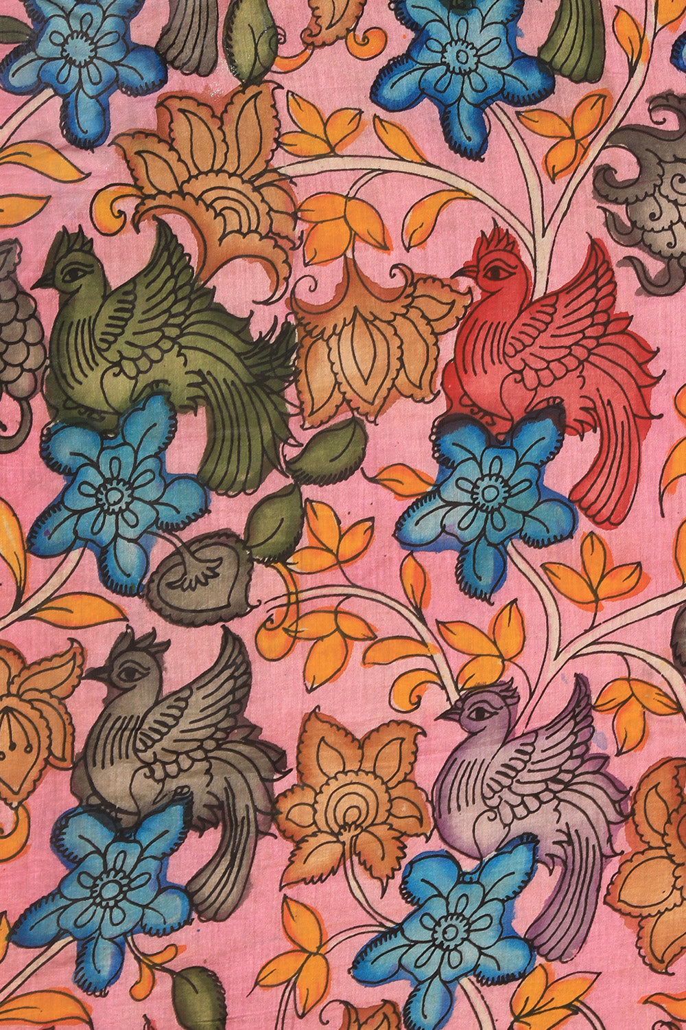 Kalanjali Kalamkari Hand-Painted Pink Saree – Women's - view 2