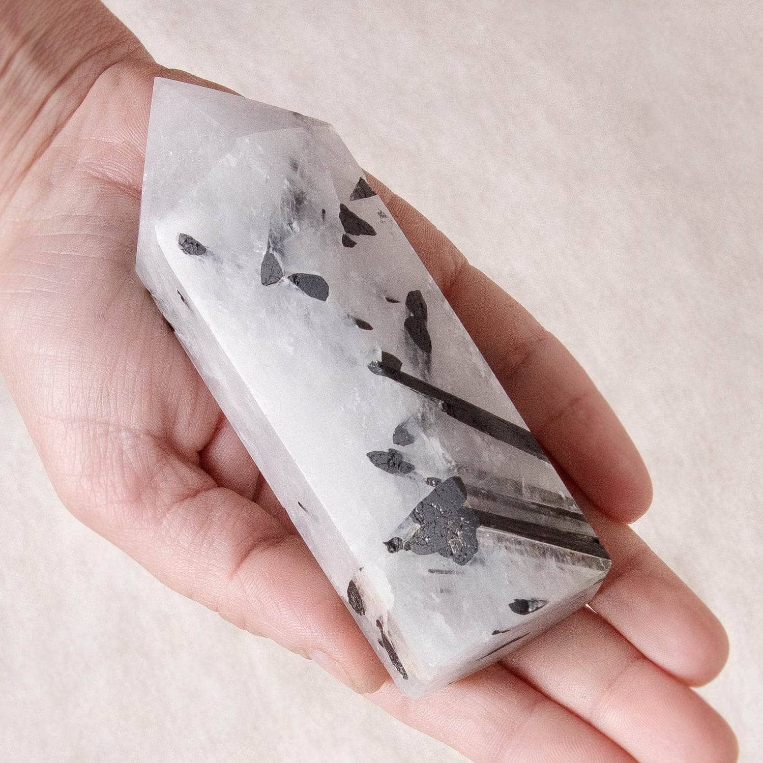 Tiny Rituals Black Rutilated Quartz Tower - AAA Premium Quality - view 2