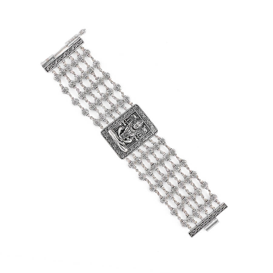 Prinjal Jewellers Shiva Six Line Silver Bracelet - view 4