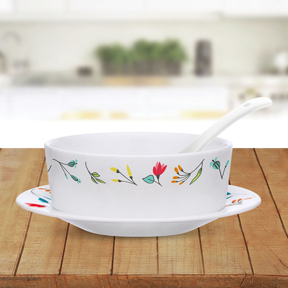 My Borosil Larah by Borosil Minerva Soup Bowl w Saucer Set
