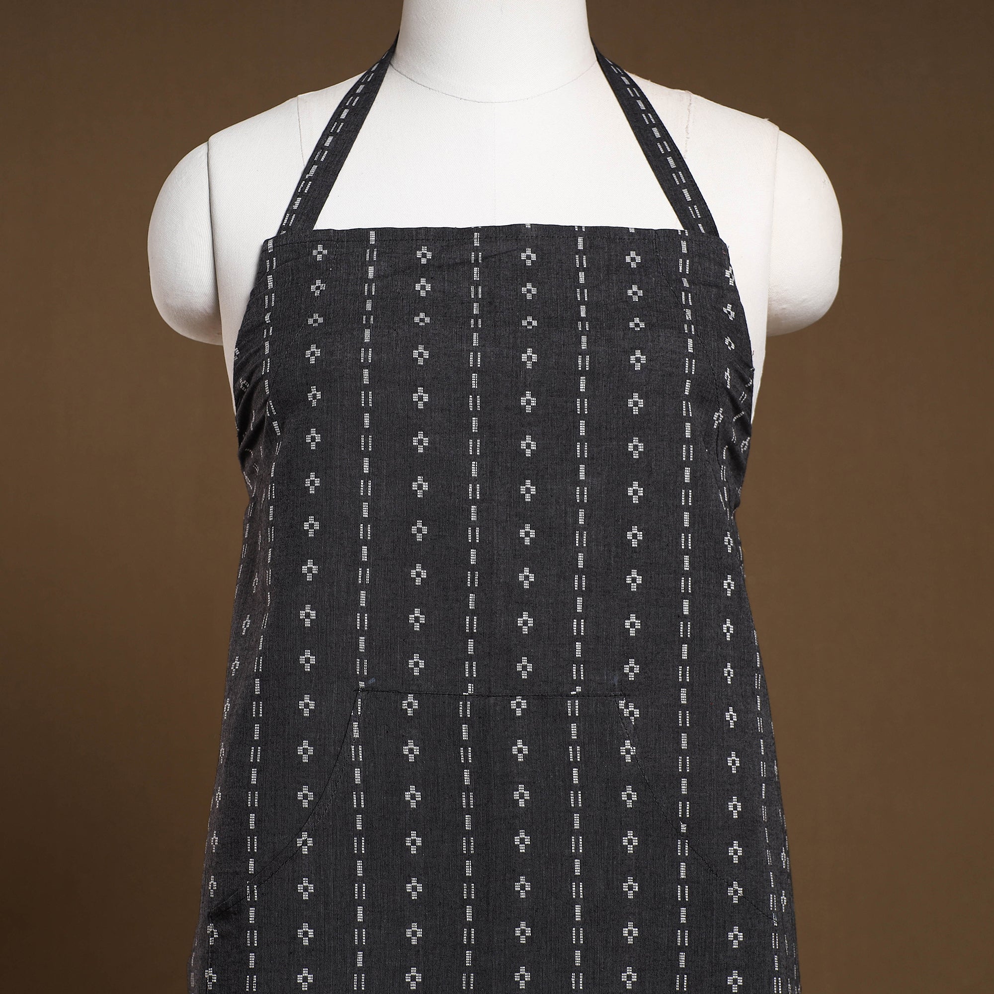 JALPARI Black - Jacquard Weave Cotton Apron with Pocket 13 - view 2