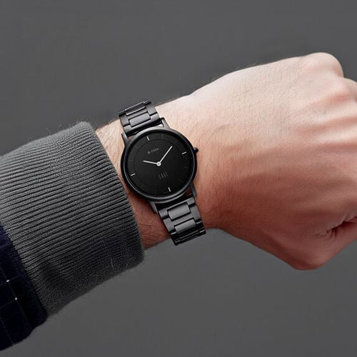 Titan Edge Quartz Analog Black Dial Black Stainless Steel Strap Watch For Men 38.4mm NT1595NM01 - view 5