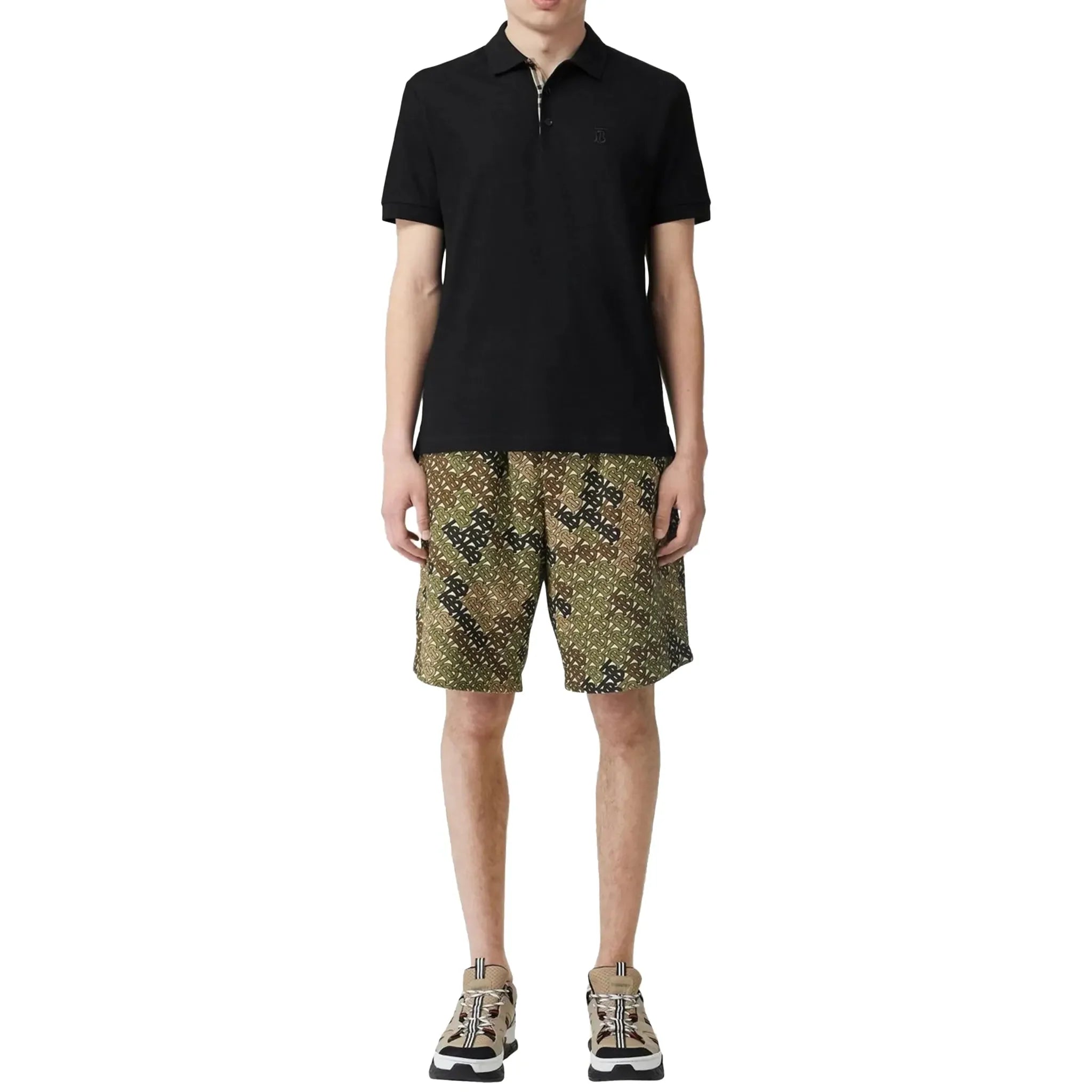Burberry Eddie Logo Pique Cotton Black Polo Shirt - view 3
