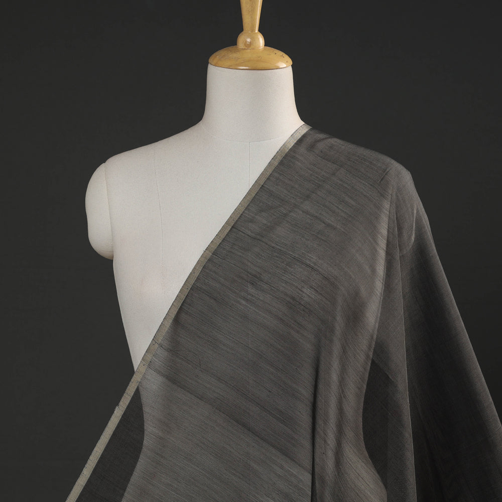 DASTKAR Black - Maheshwari Silk Cotton Pure Handloom Fabric