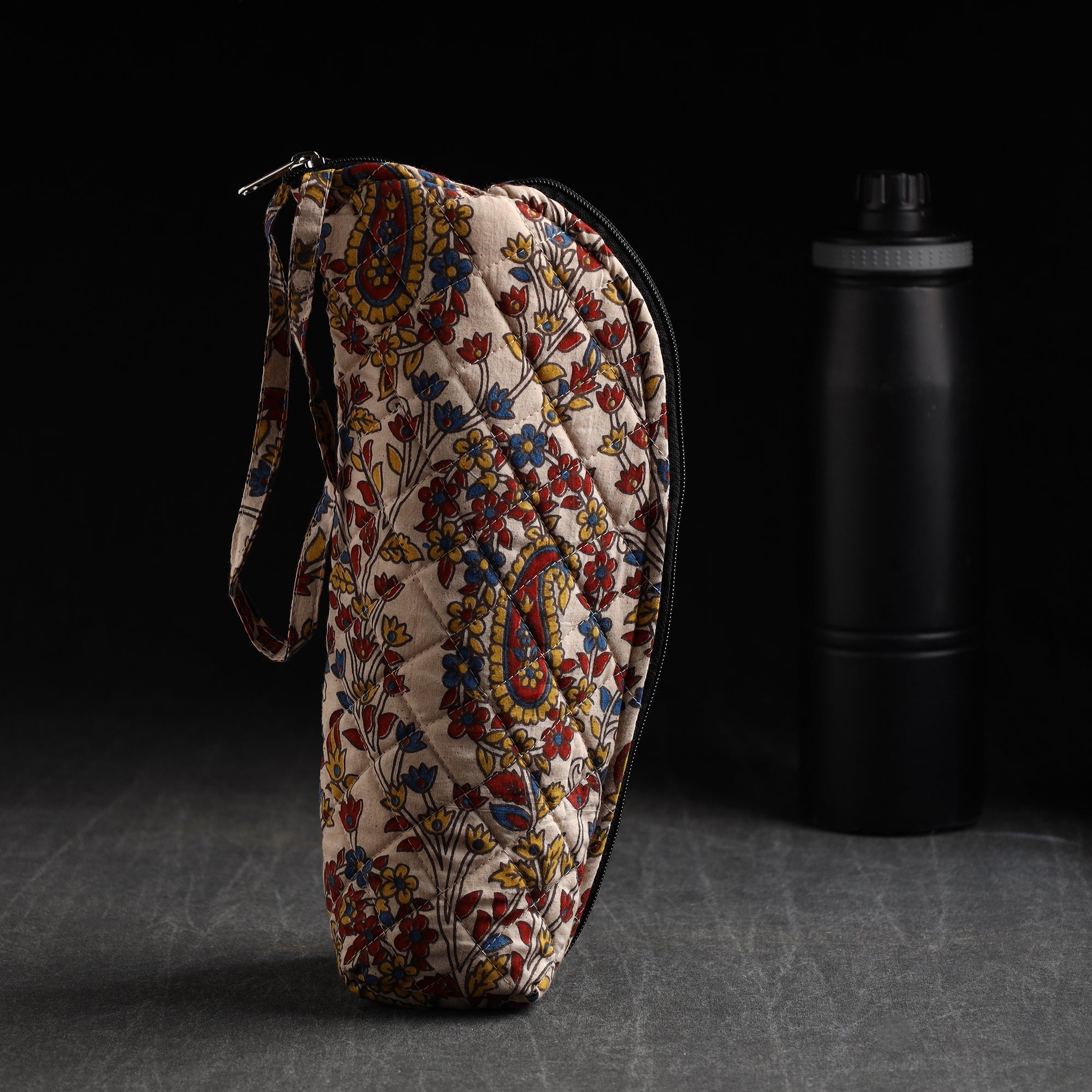 JALPARI Beige - Handmade Cotton 1L Water Bottle Cover 09