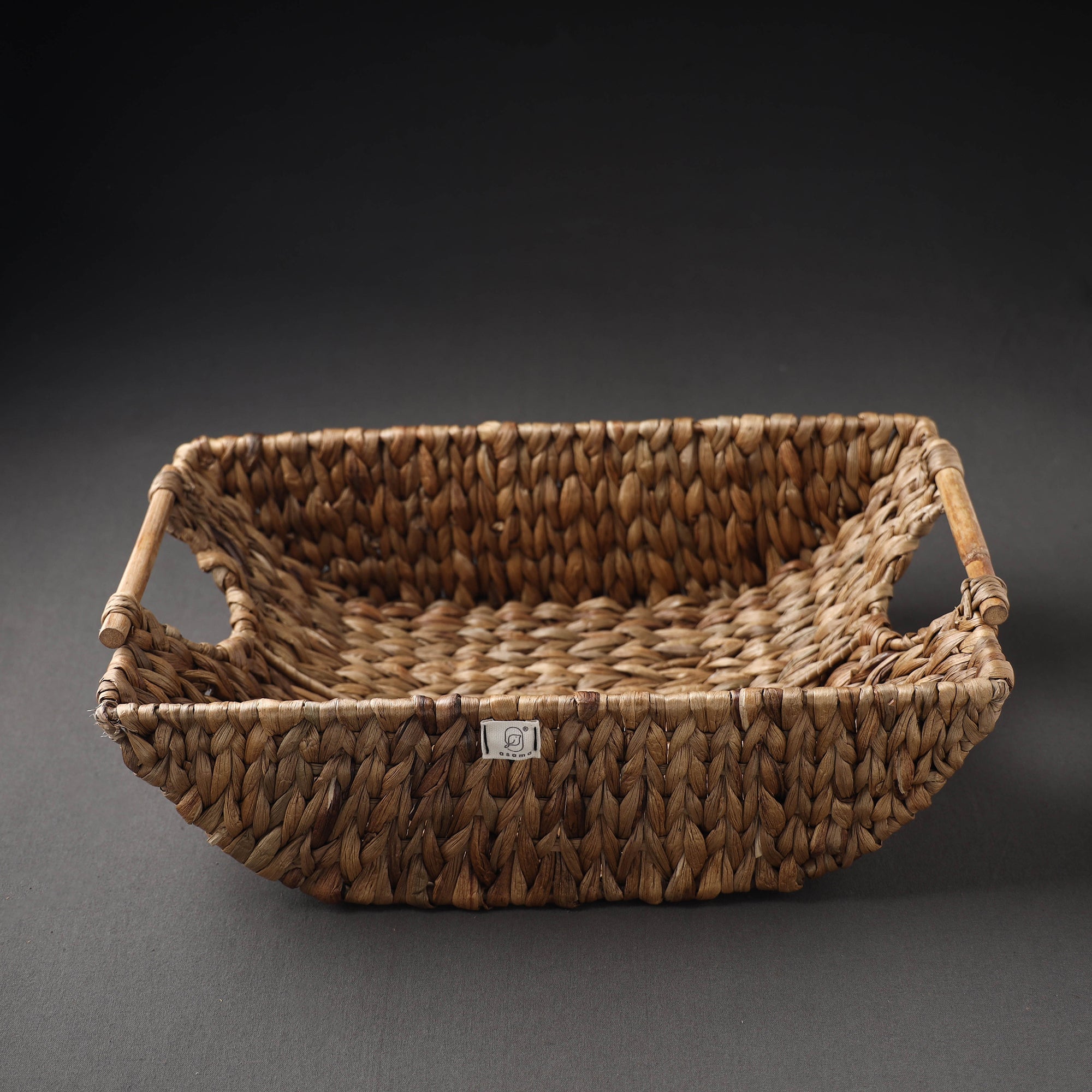 ASAMA Brown - Handcrafted Organic Water Hyacinth Multipurpose Boat Basket