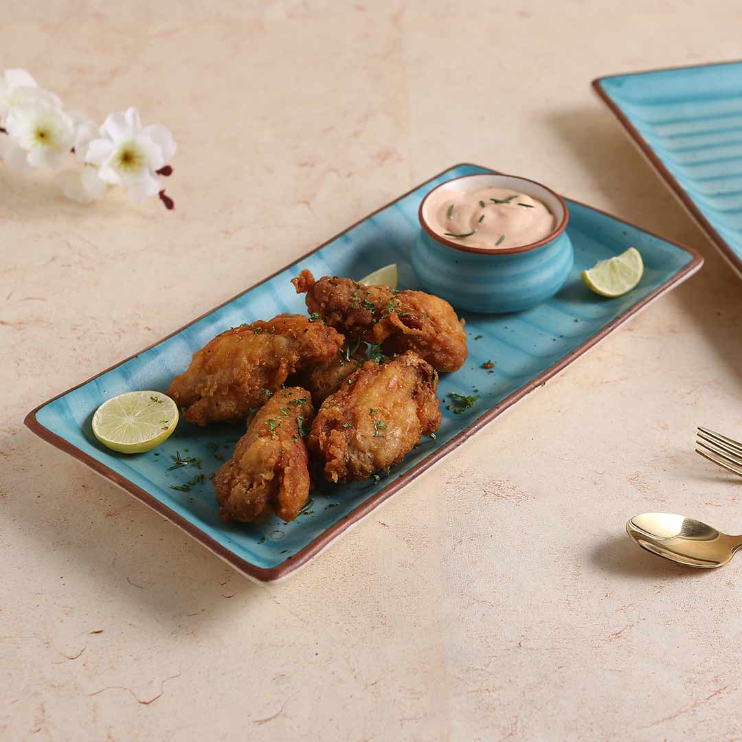 Wonderchef Teramo Stoneware Rectangular Platter 12" x 6" - Blue