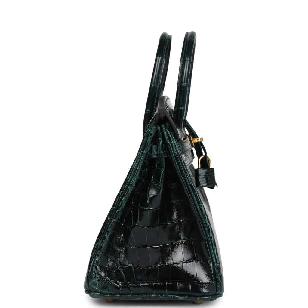 Cop Underdog Hermès Birkin 25 Vert Cypress Shiny Niloticus Crocodile Gold Hardware - view 2