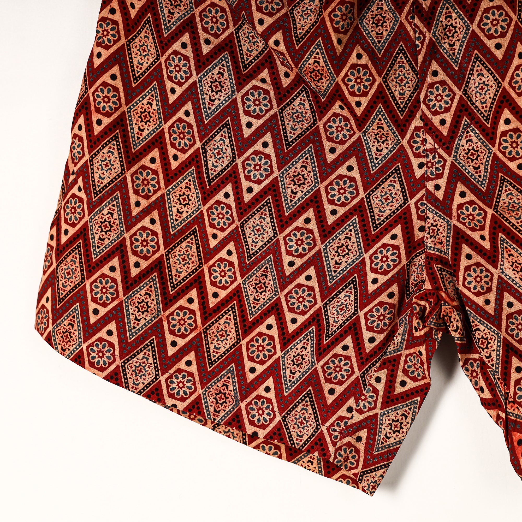 ITOKRI CASUALS Brown - Ajrakh Block Printed Cotton Unisex Boxer/Shorts - view 2