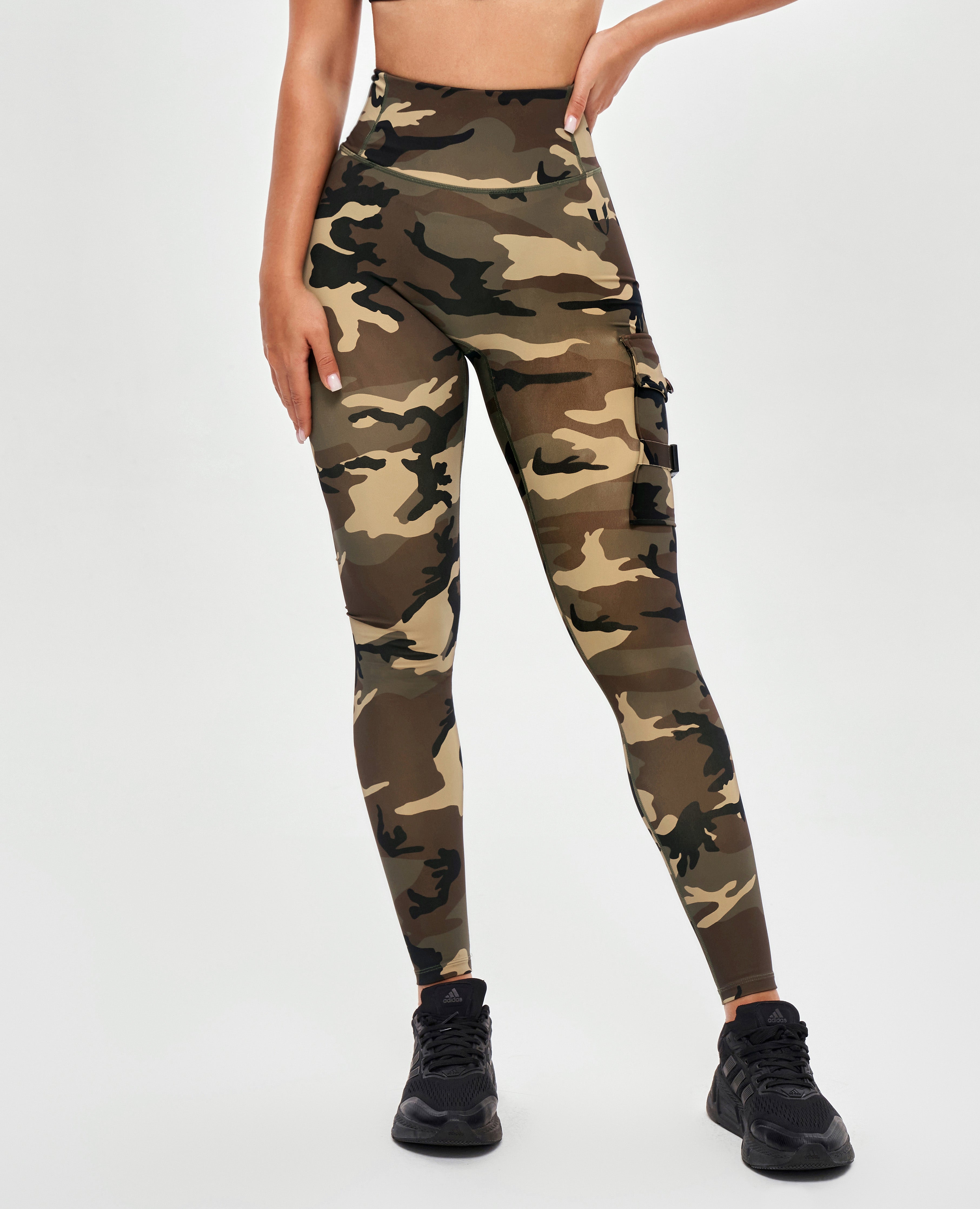 FIRM ABS Cargo Fitness Leggings - Earth Camo - view 2