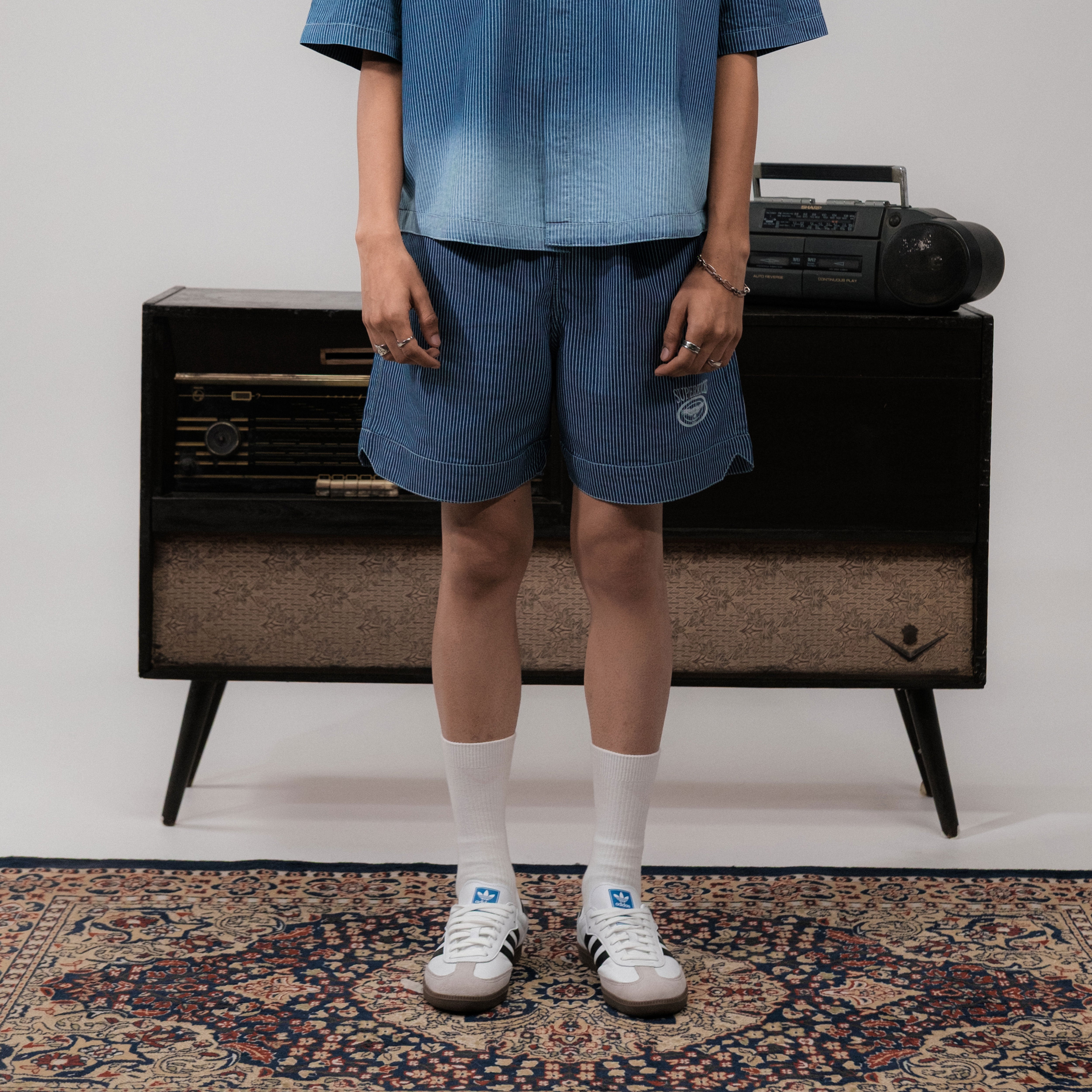 Superkicks | Pinstripe Shorts { Blue - view 4