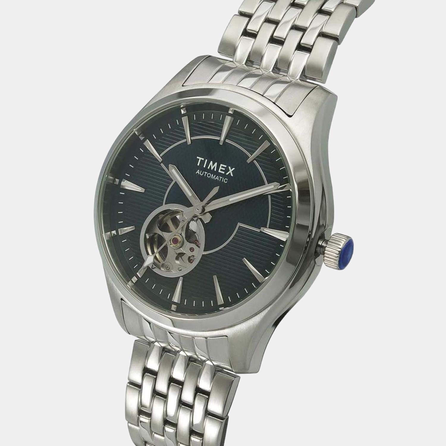Timex E Class Men Automatic Blue Dial Analog Stainless Steel Watch TWEG21002 - view 5