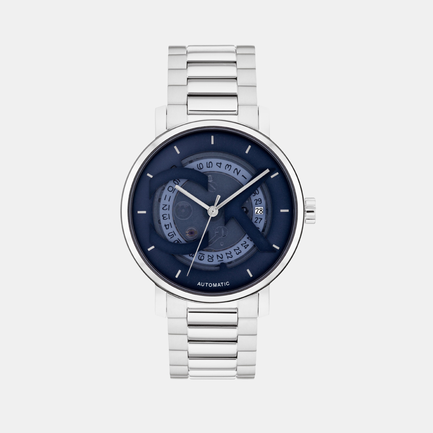 Calvin Klein Ck Iconic Unisex Automatic Blue Dial Analog Stainless Steel Watch 25300019