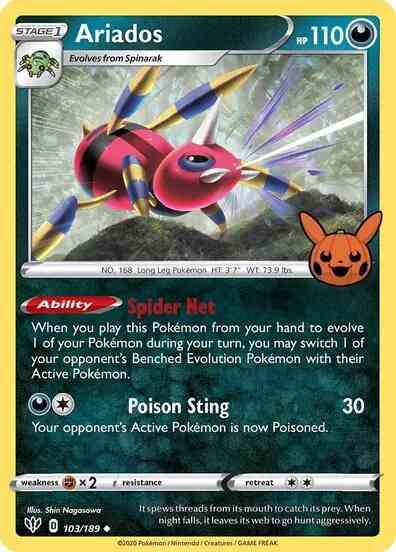 Pokémon Ariados - 103/189 - Promo [Trick or Trade BOOster] [swsh3msp-103] [Non-Holo]
