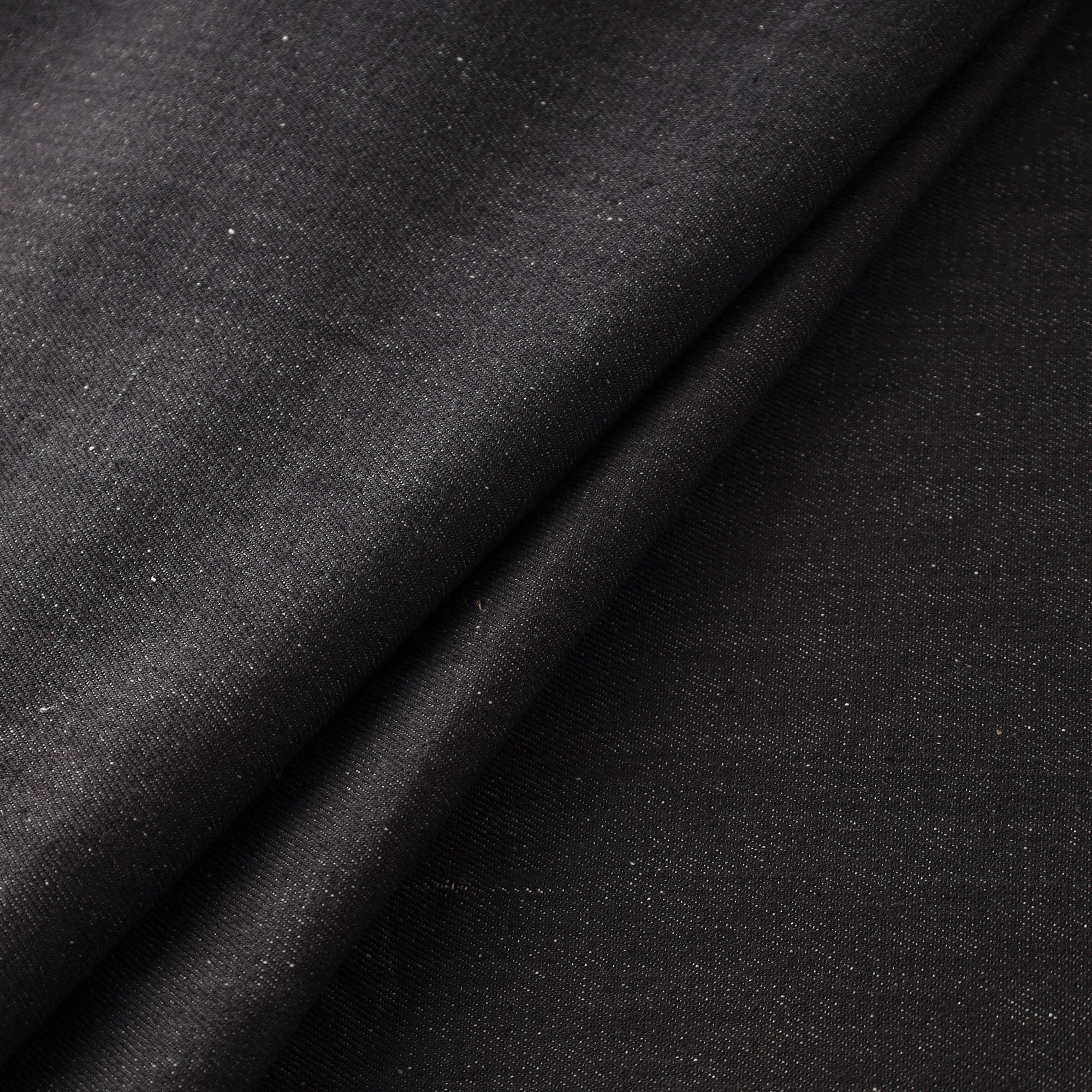 SOUTH KARGHA Black - 2/40 Twill Cotton Handspun Handloom Natural Dyed Plain Fabric 11 - view 2