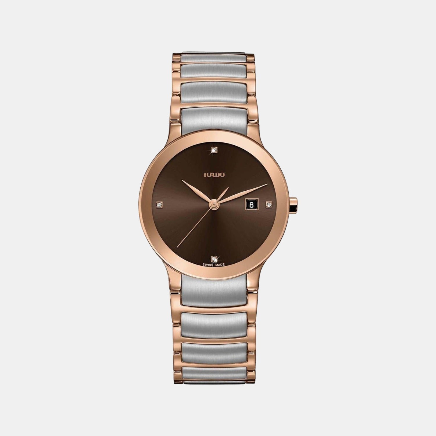 Rado Centrix Women Quartz Brown Dial Analog Stainless Steel Watch R30555743