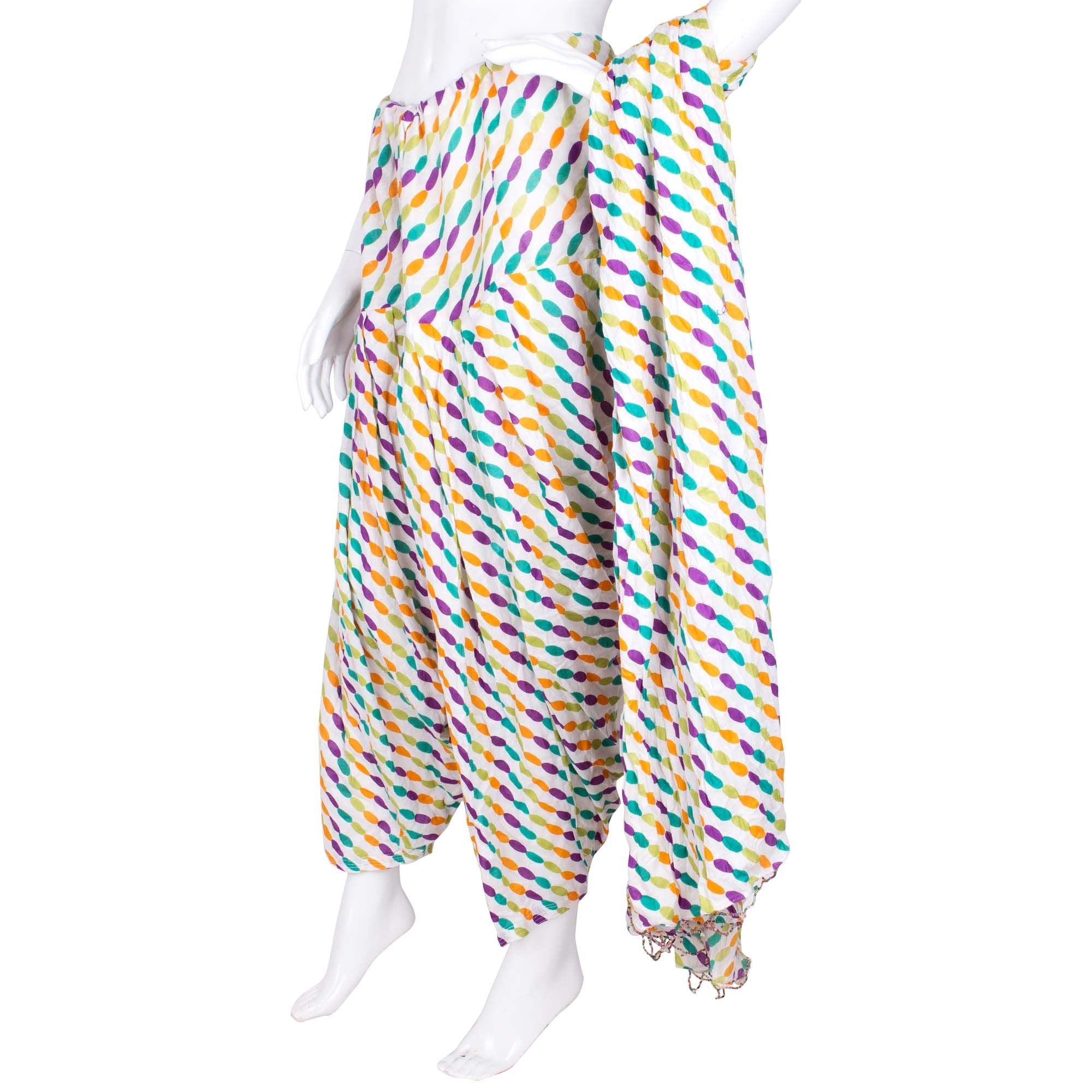 JaipurFabric® White Base Printed Salwar Dupatta Combo