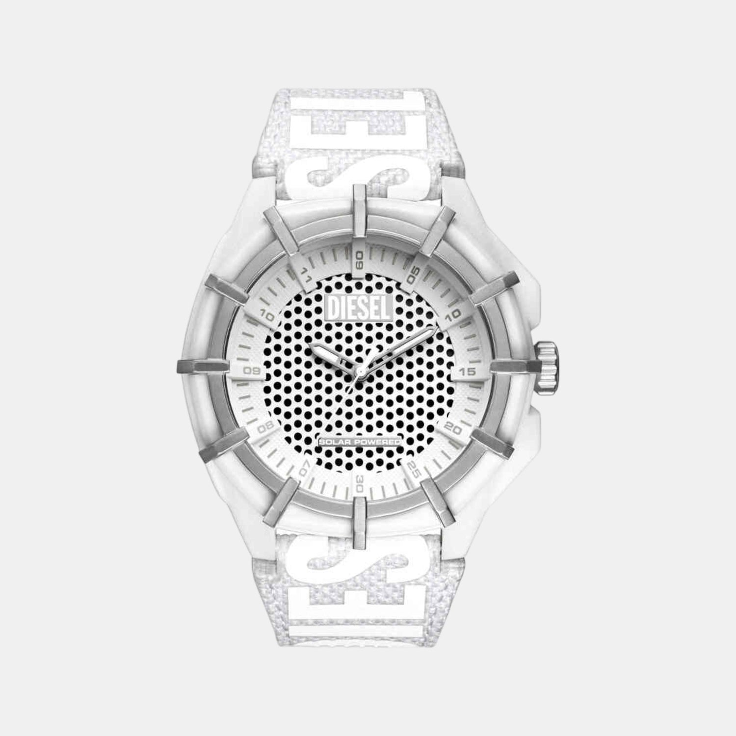 Diesel Framed Men Solar White Dial Analog Plastic Watch DZ4664