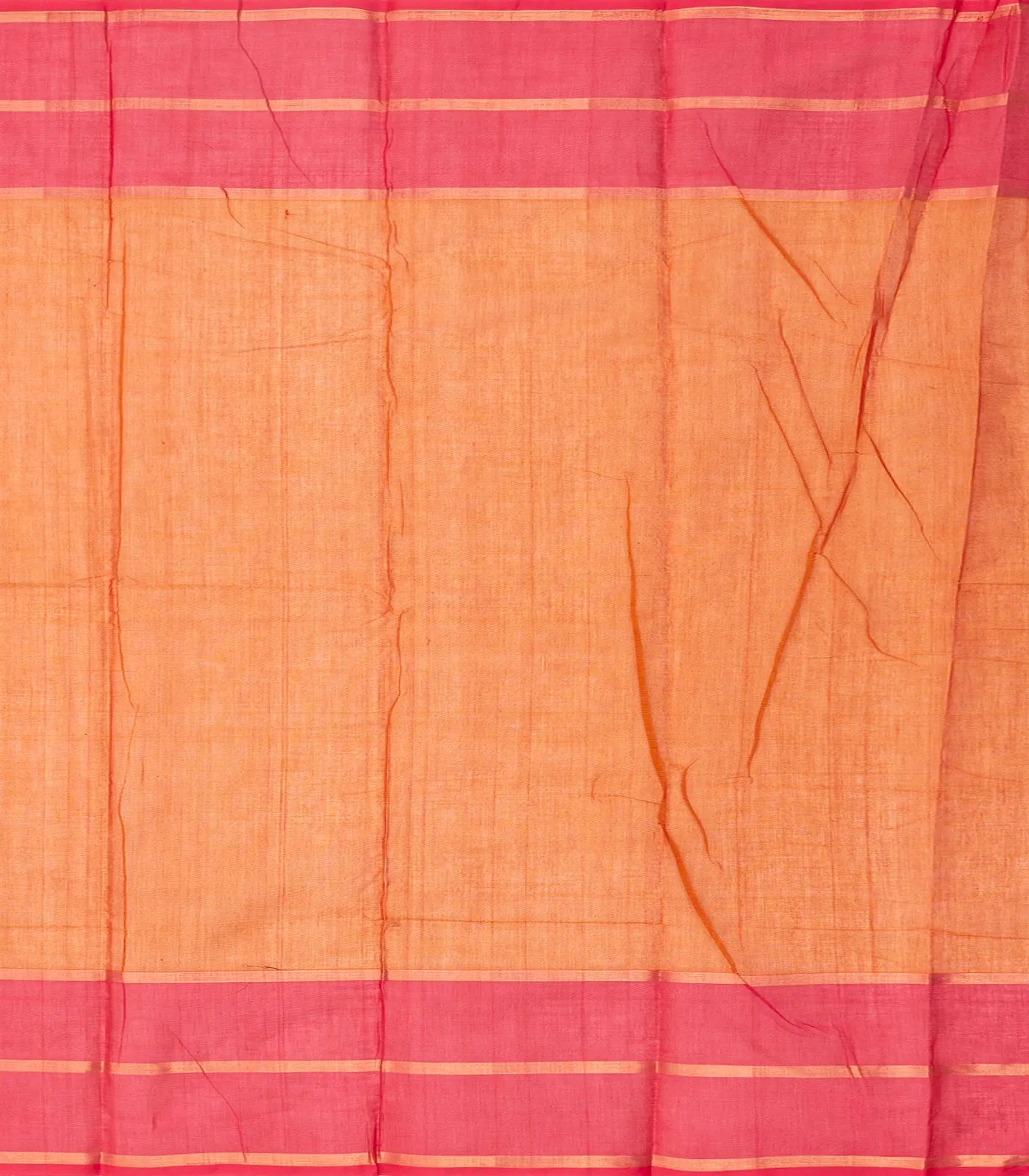 RmKV Orange Handloom Kanchi Cotton Saree With Checks - view 4