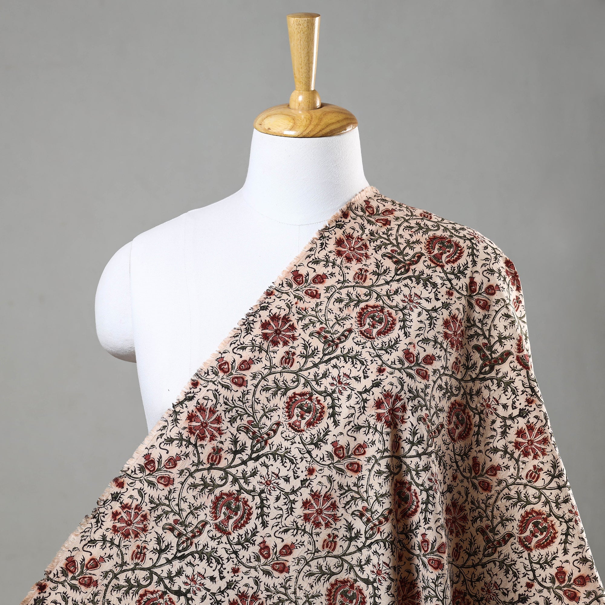 PITCHUKA SRINIVAS KALAMKARI PEDANA Beige - Pedana Kalamkari Block Printed Cotton Fabric 11