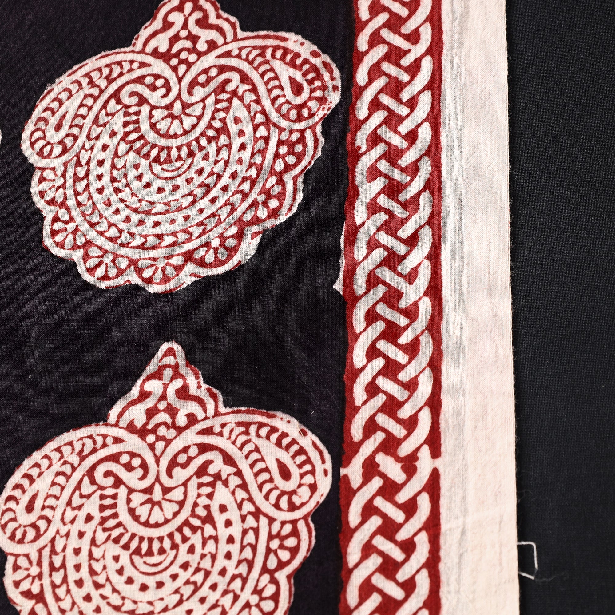 BAGH PRINTS BY UMAR FARUK KHATRI Black - Bagh Hand Block Printed Cotton Fabric - view 2