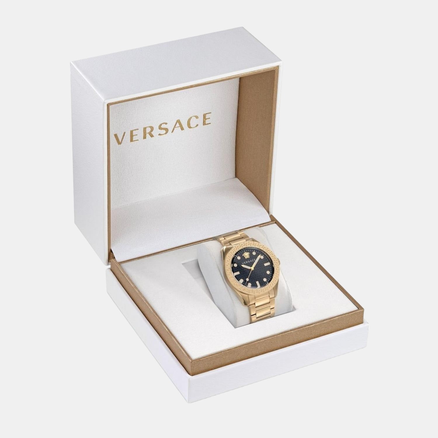 Versace Greca Dome Men Quartz Black Dial Analog Stainless Steel Watch VE2T00522 - view 5