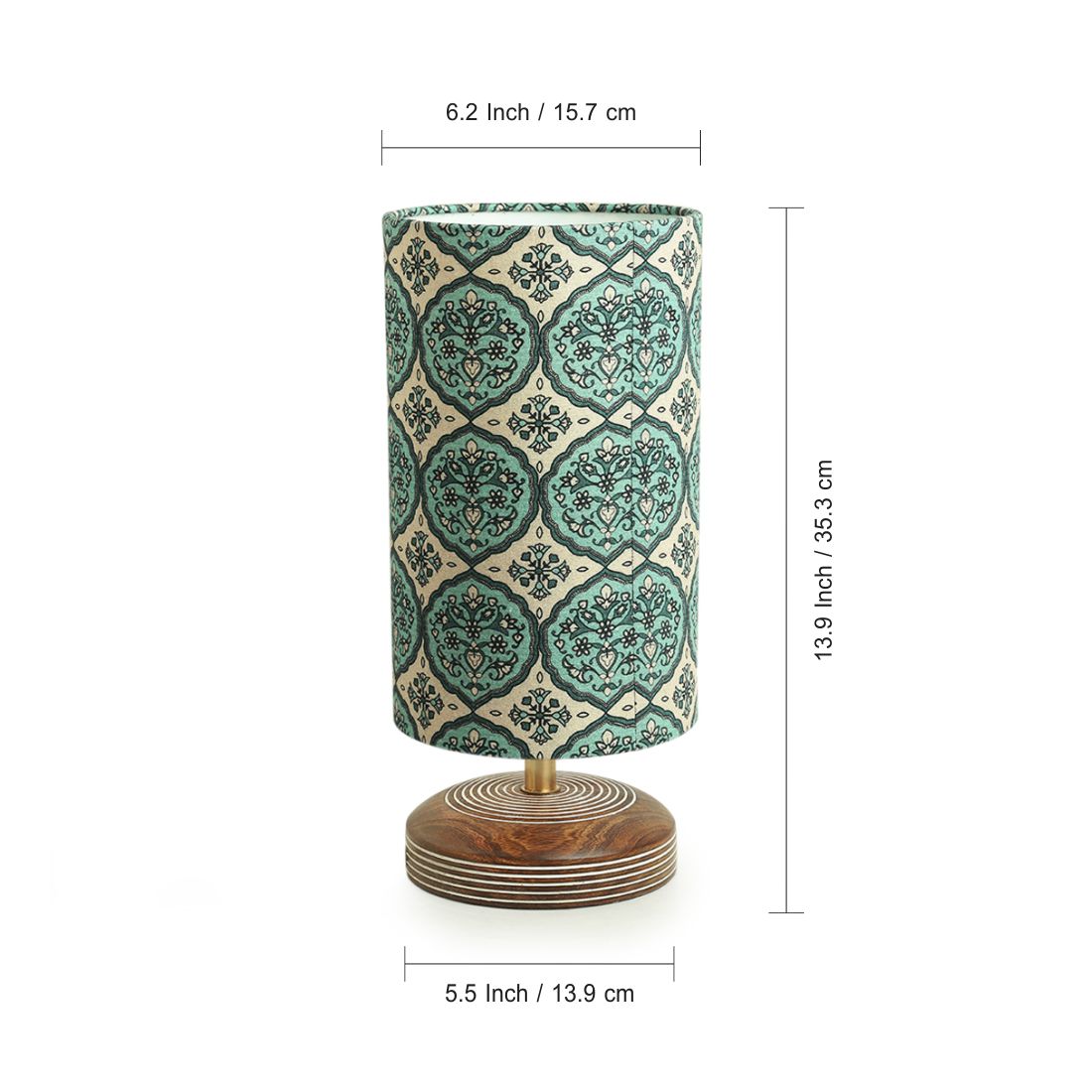 EXCLUSIVELANE 'Paisley-Carved' Table Lamp In Mango Wood (14 Inch) - view 6