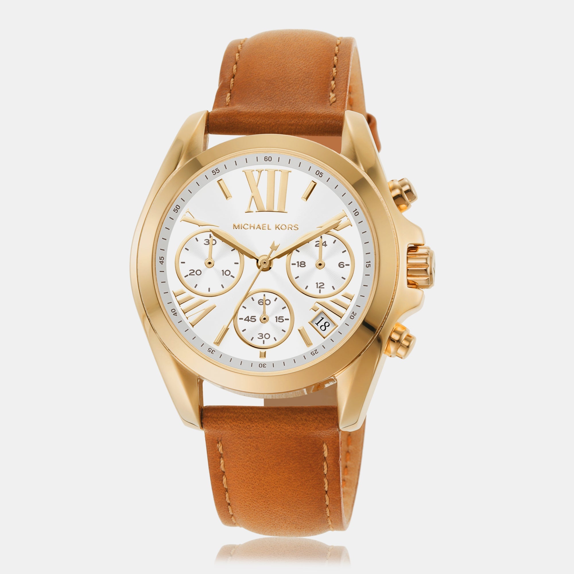 Michael Kors Bradshaw Women Quartz White Dial Chronograph Leather Watch MK2961 - view 2