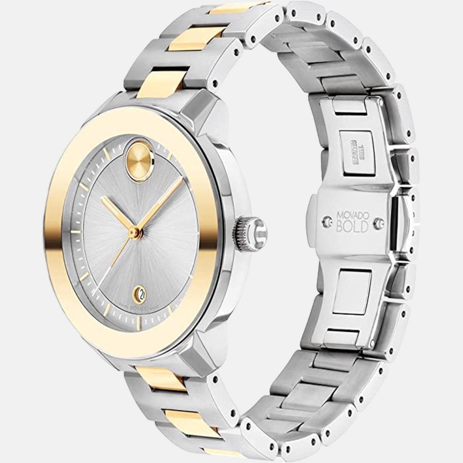 Movado Bold Verso Women Quartz Silver Dial Analog Stainless Steel Watch 3600870 - view 2