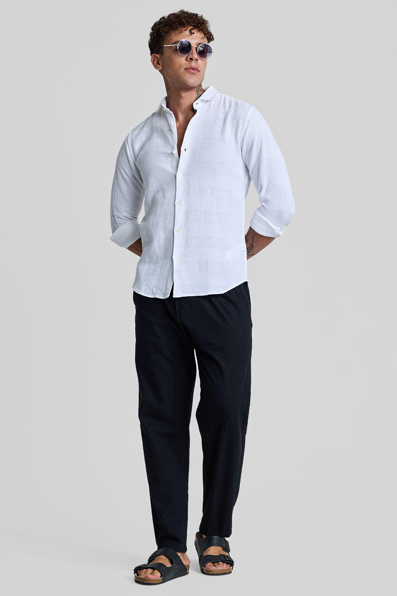 SNITCH White Textured Slim Fit Shirt - view 3