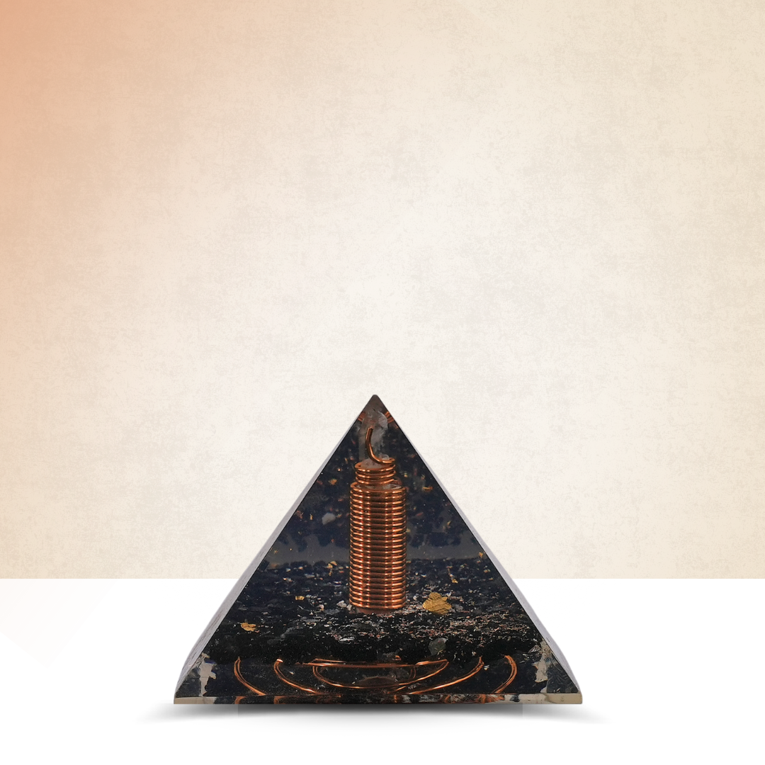 Gemsmantra Black Tourmaline Orgonite Pyramid