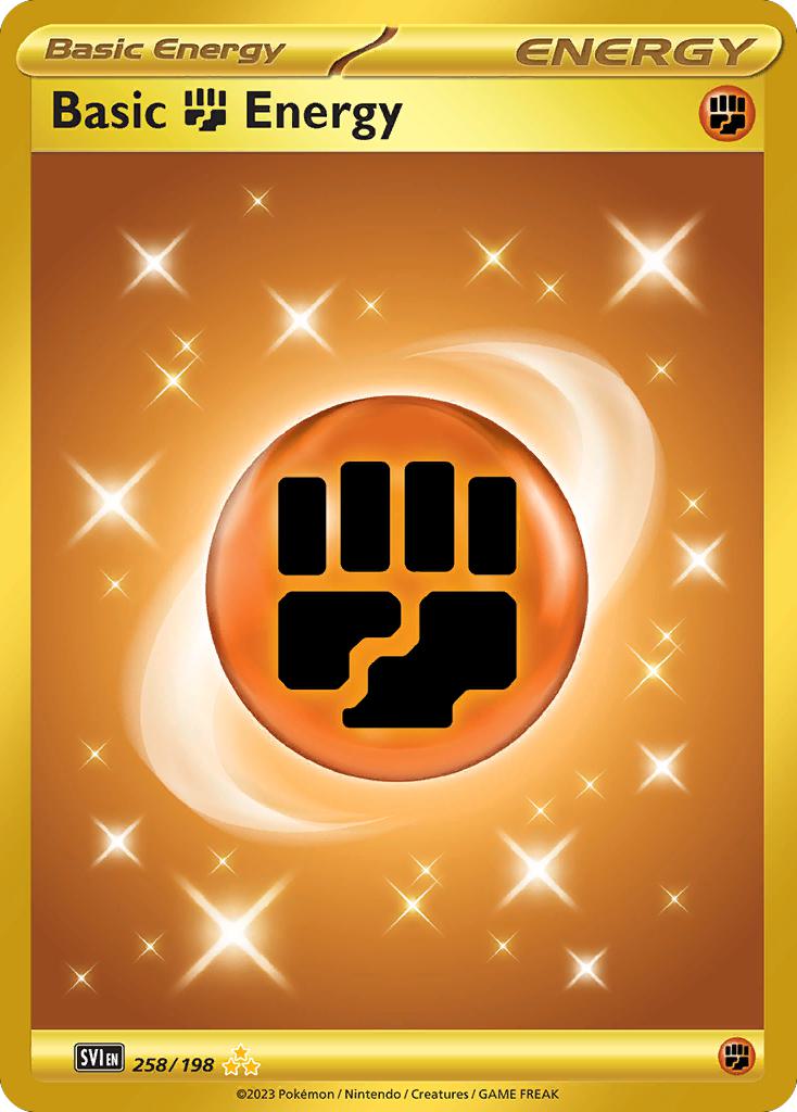 Pokémon Basic Fighting Energy - 258/198 - Hyper Rare [sv01-258] [Secret]