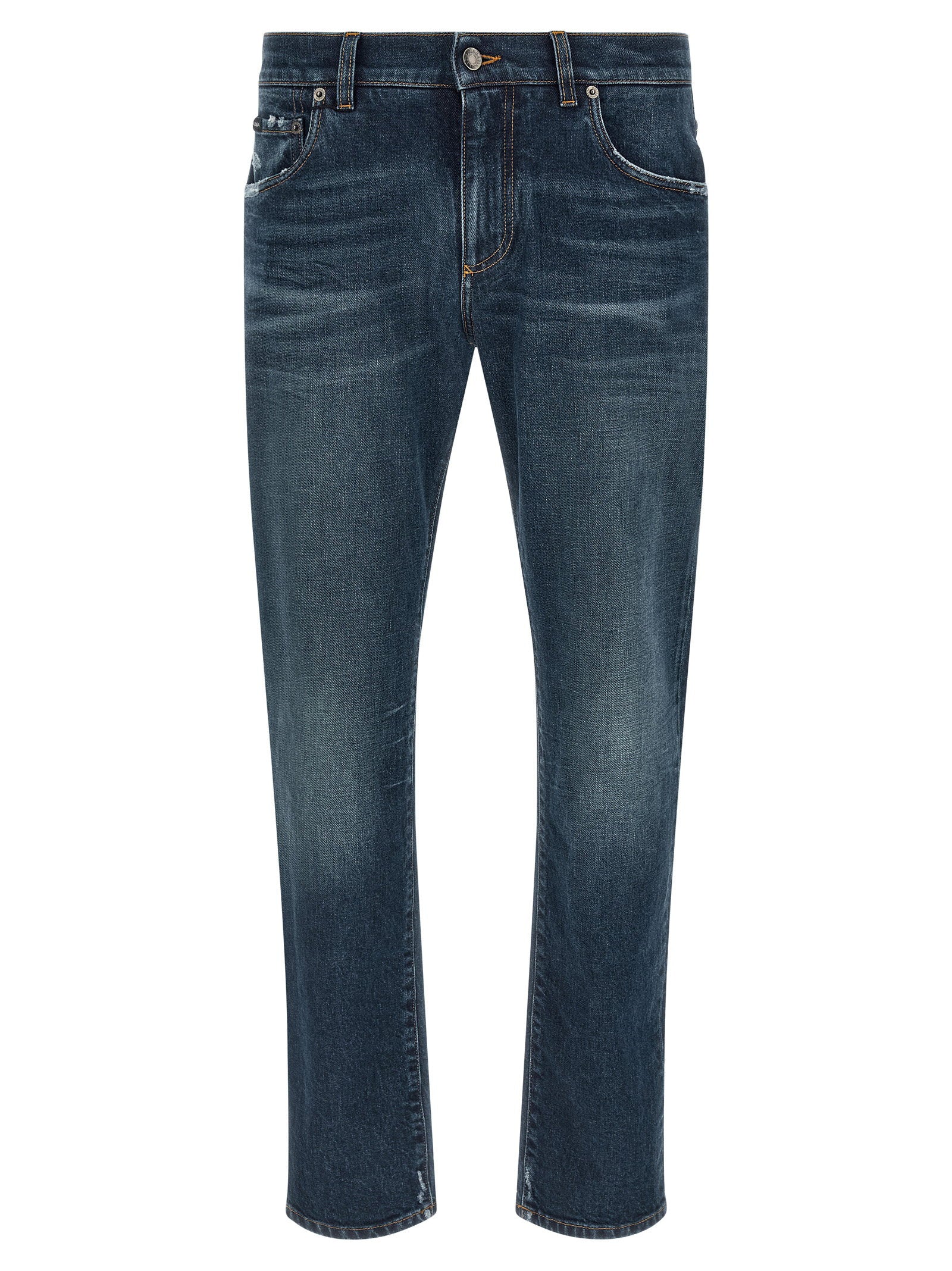 Dolce & Gabbana Logo Patch Jeans – 98% cotton, 2% elastane