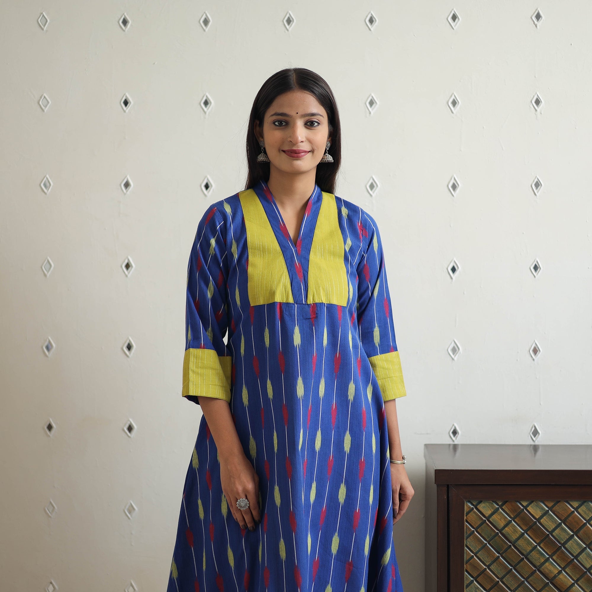 ITOKRI CASUALS Blue - Cotton Pochampally Ikat Kurta 07