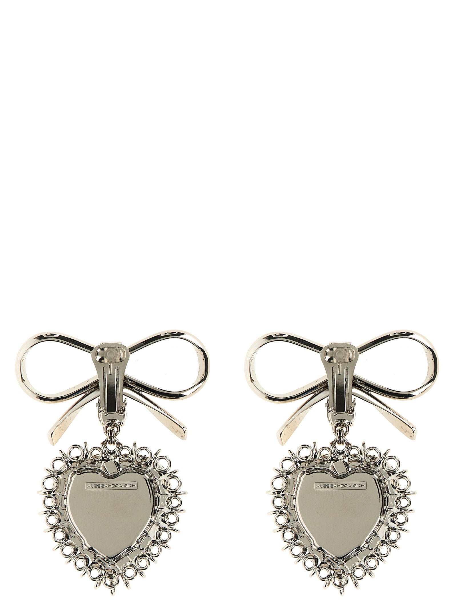 Alessandra Rich Metal Bow Earrings – 60% glass, 40% brass - view 2