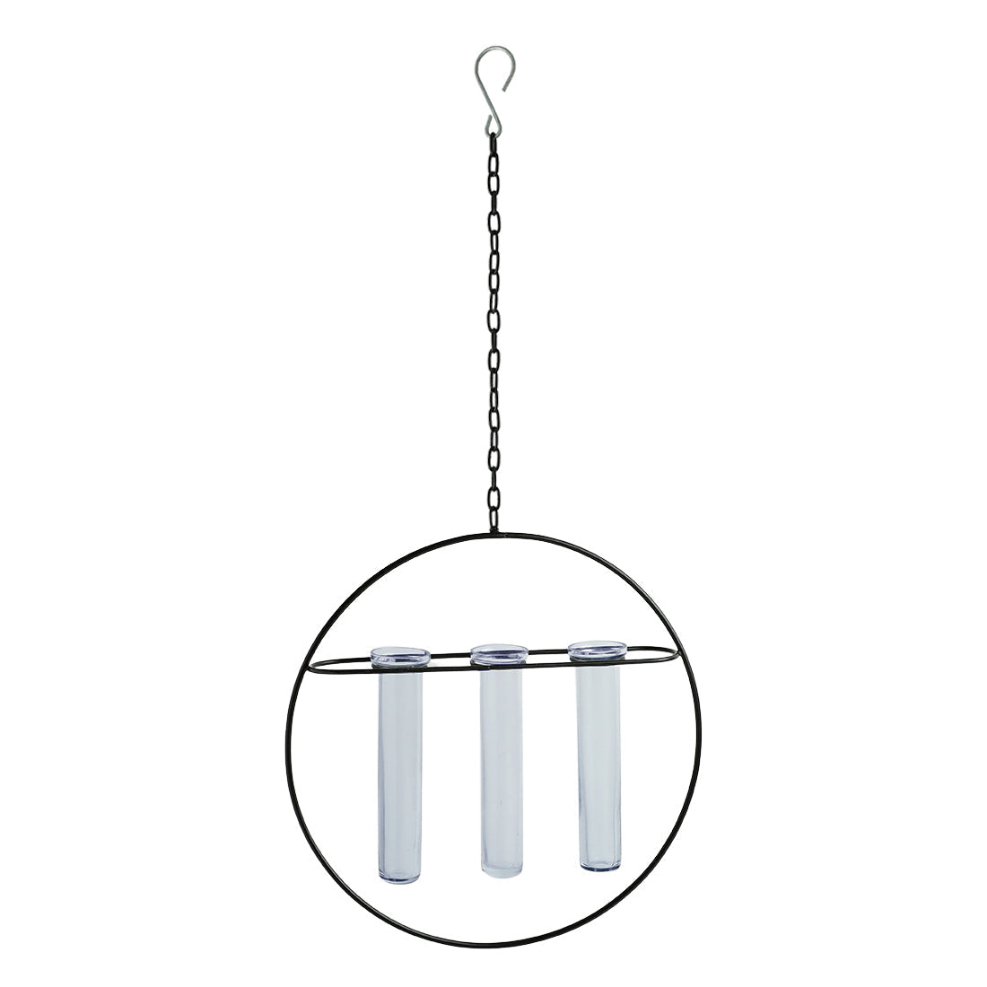 EXCLUSIVELANE 'Modern Glass Garden' Test Tube Hanging Planter/Vases (12 Inch, Black) - view 2