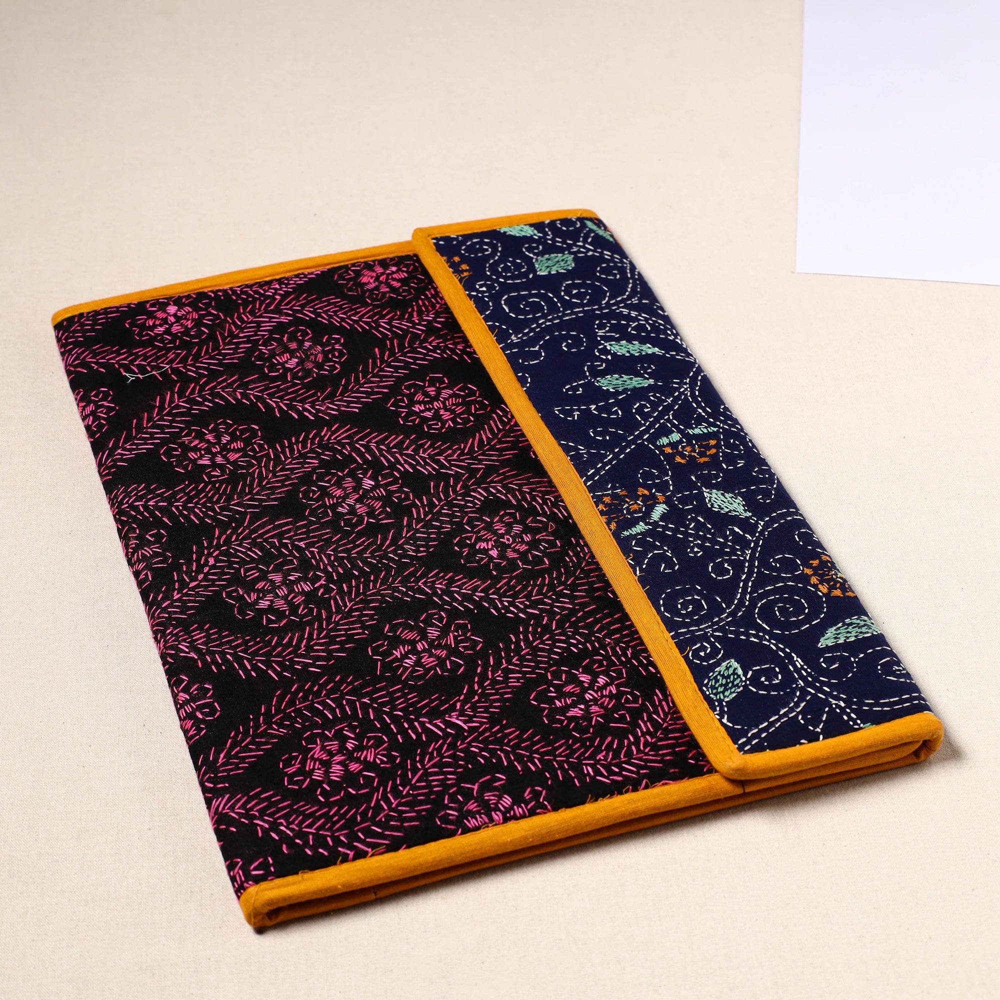 ASALKAAR Bengal Kantha Work Handcrafted File Folder 47 - view 2