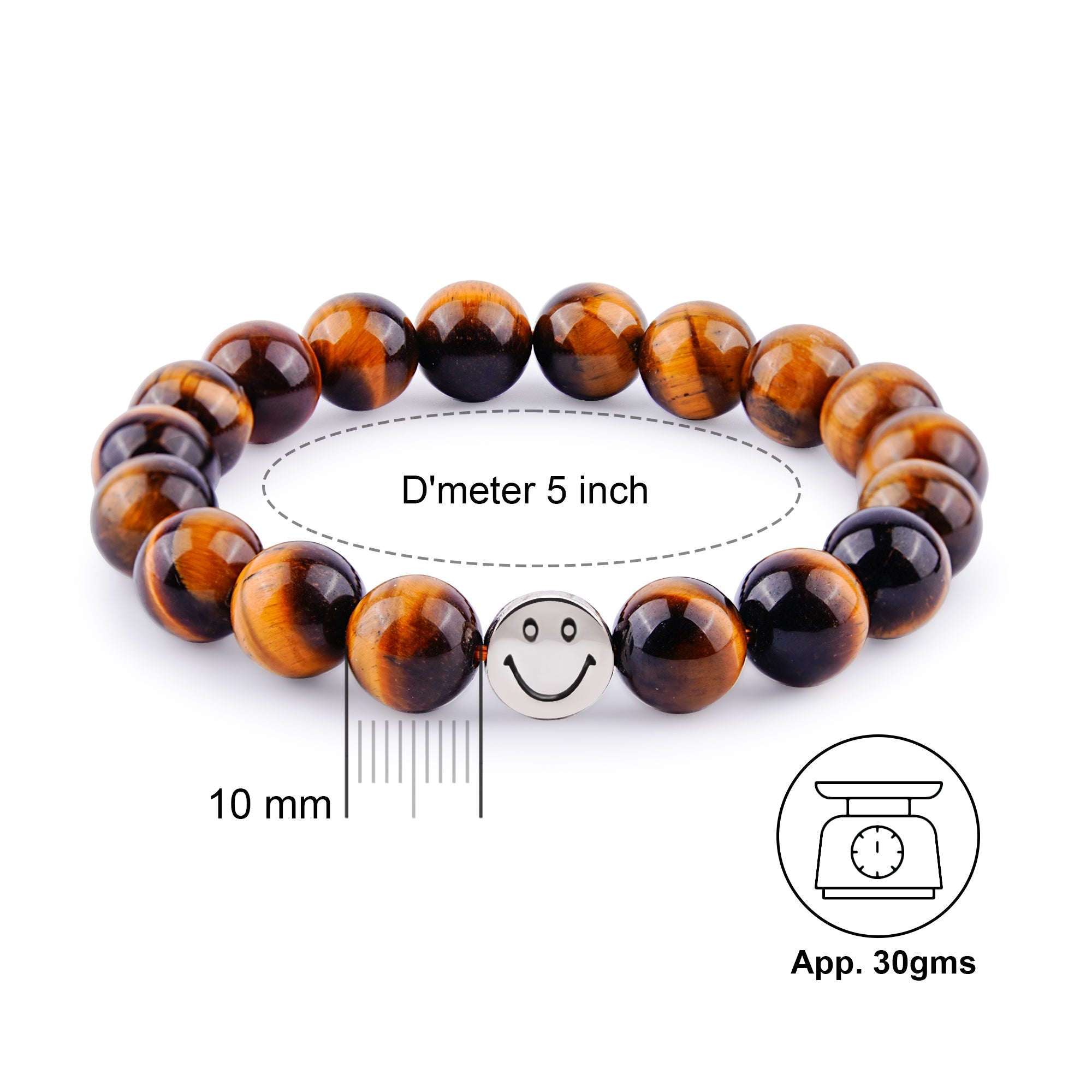 Gemsmantra Smile Bracelet - Tiger Eye - view 2