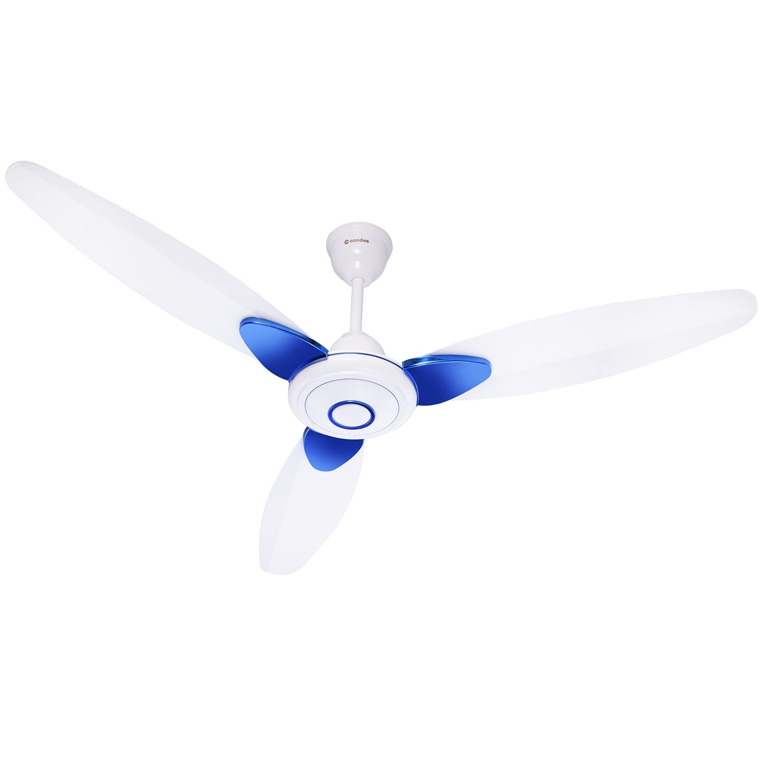 Candes Florence 1200mm/48 inch High Speed Anti-dust Decorative 5 Star Rated Ceiling Fan( 100% CNC Winding) 400 RPM (2 Yrs Warranty) (White Blue, Pack