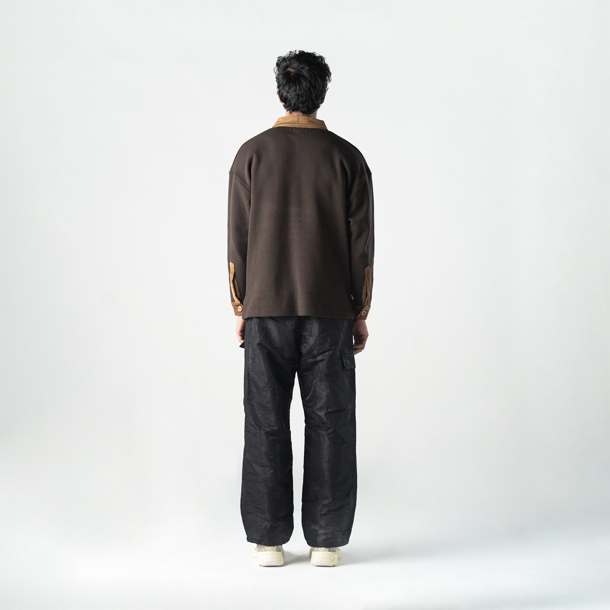 Superkicks | POLO: WAFFLE KNIT WITH CORDUROY DETAILS { BROWN - view 3