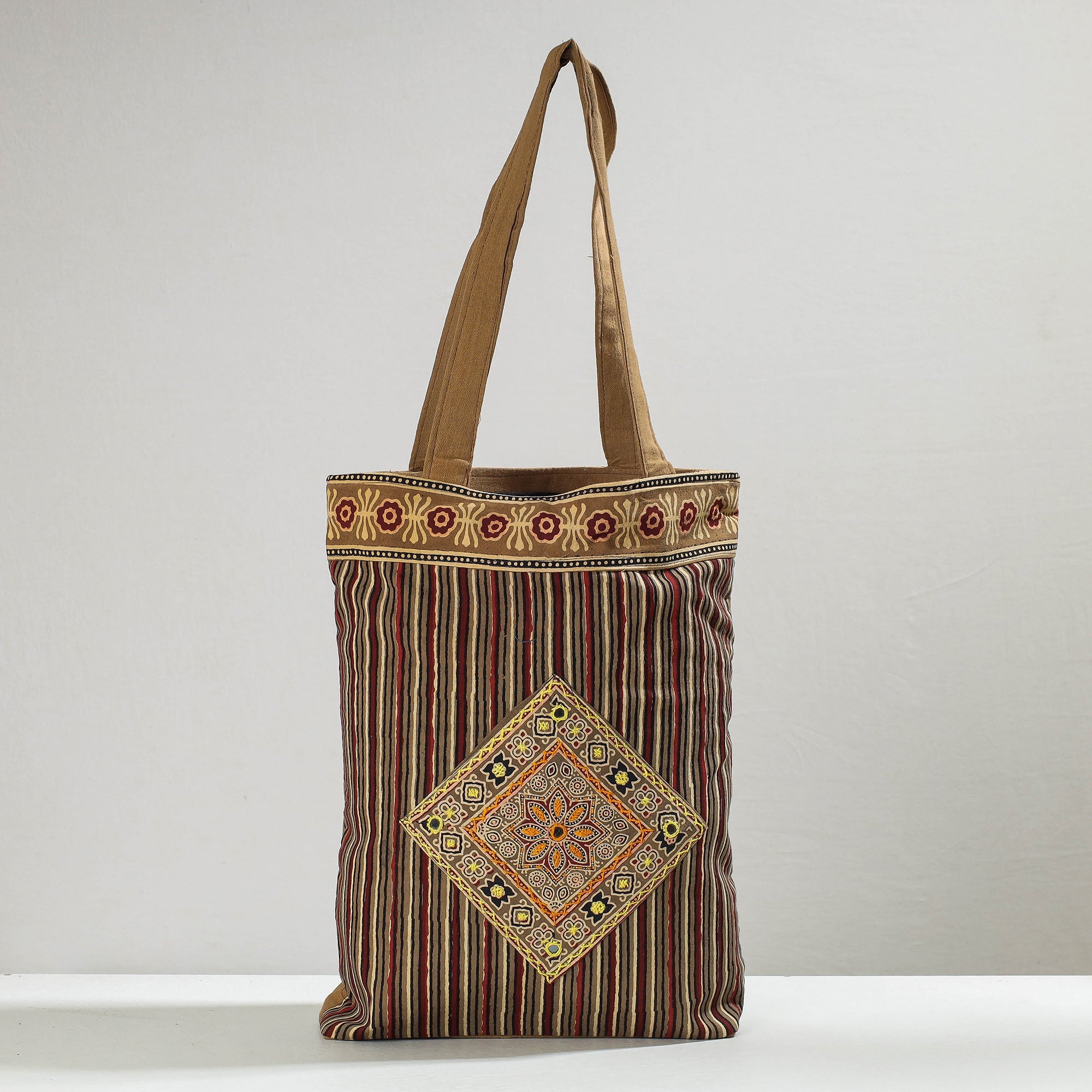 SHADES OF MARUDHARA Brown - Marudhara Printed Patchwork Shoulder Bag with Charm