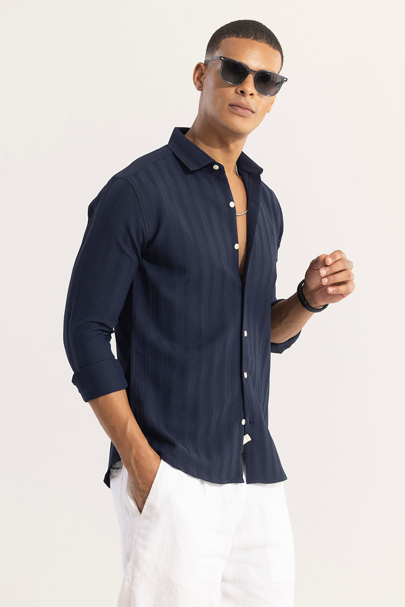SNITCH Quadbar Navy Shirt